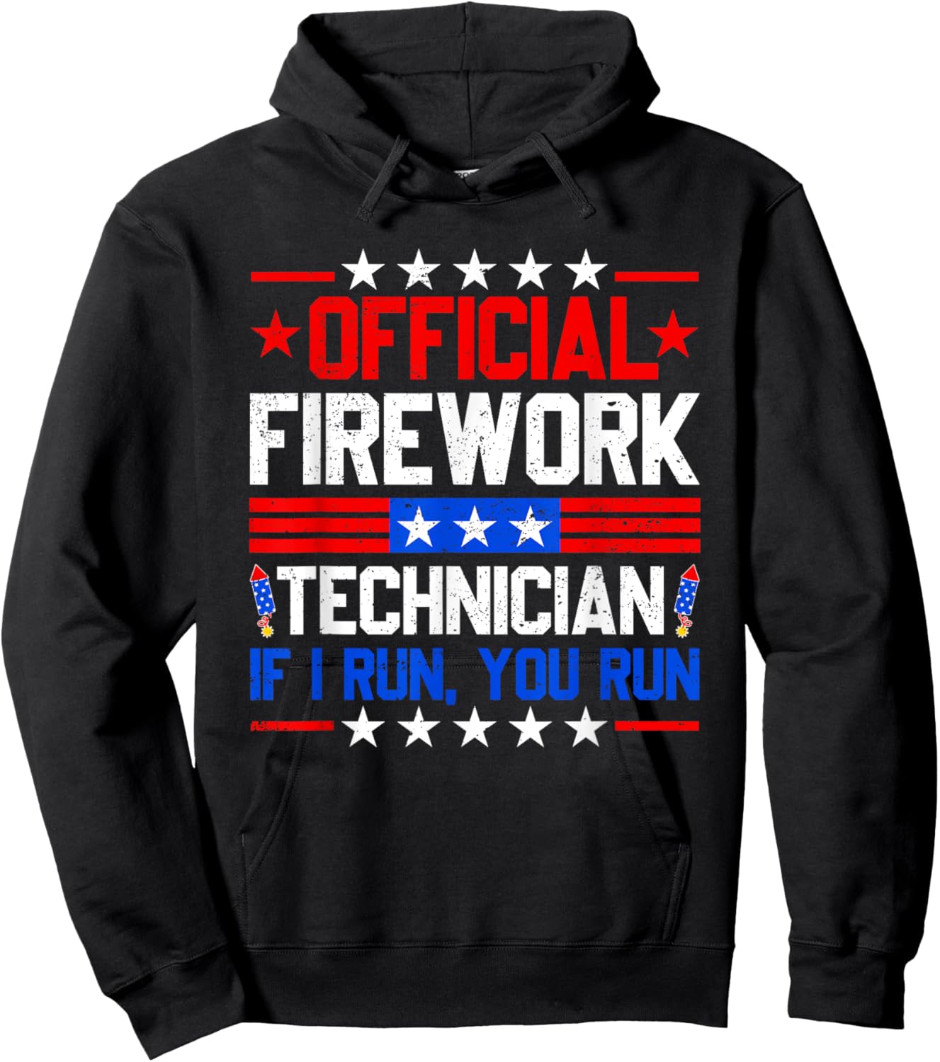 Official Firework Technician Funny 4th of July Fireworks Kids Men Hoodie - Hoodie | Black