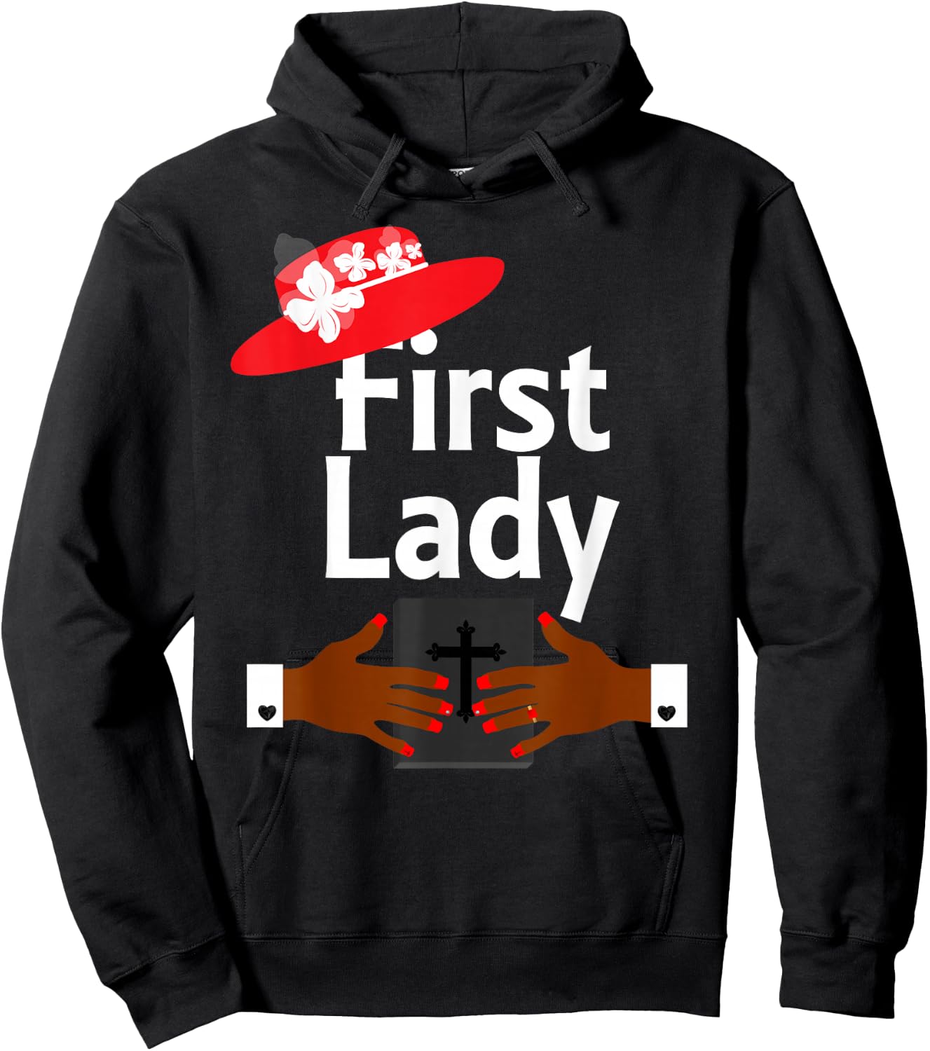 First Lady Pastor's Wife Christian Religious Red Hats Hoodie - Hoodie | Black