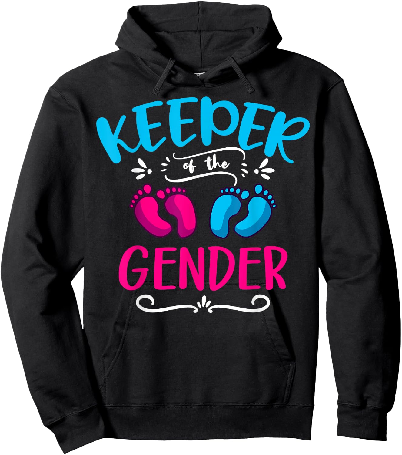 Keeper Of The Gender Reveal Baby Shower Party Announcement Hoodie - Hoodie | Black