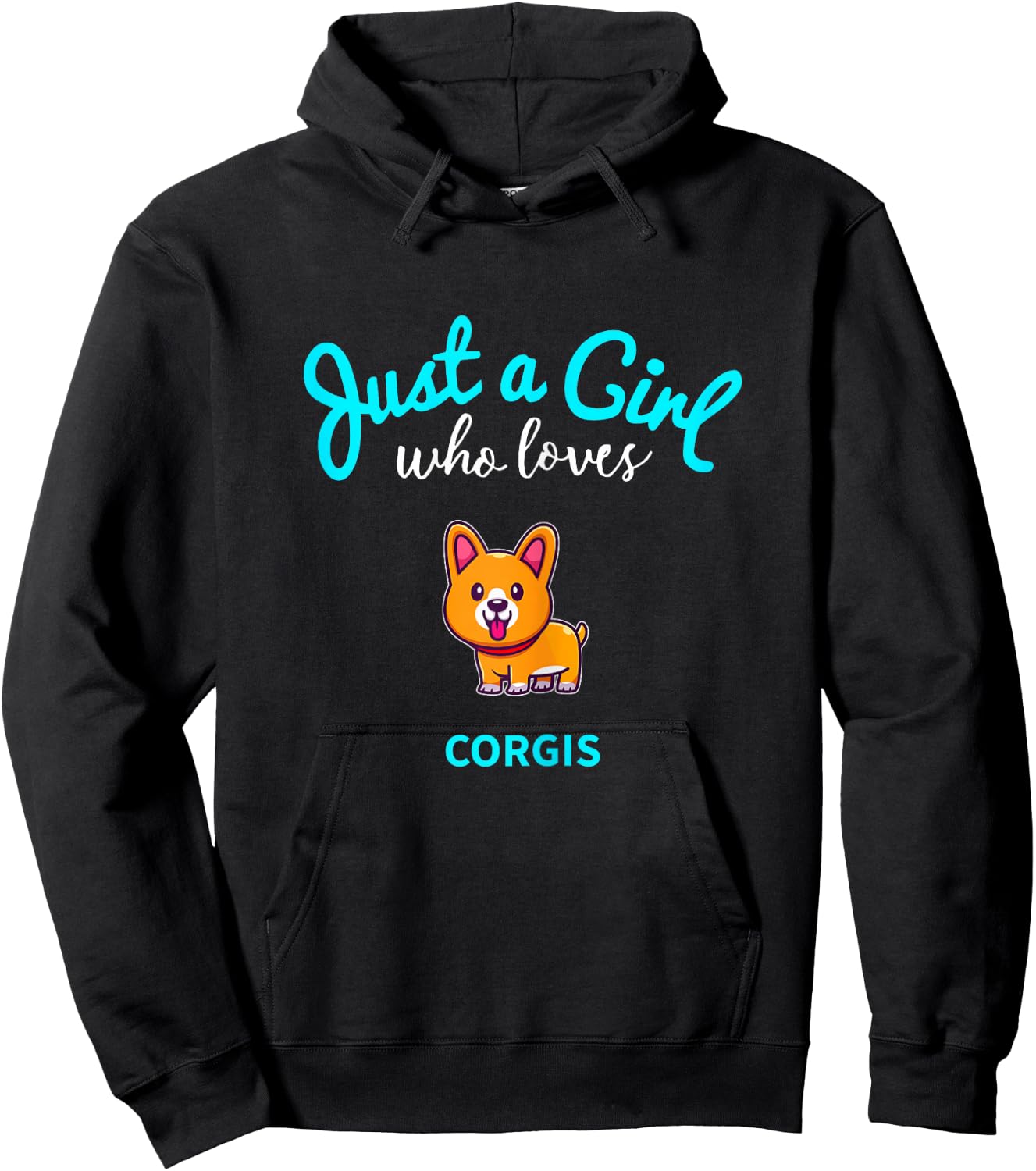 Corgi Shirt for Girls | Kids Corgi Hoodie - Hoodie | Black