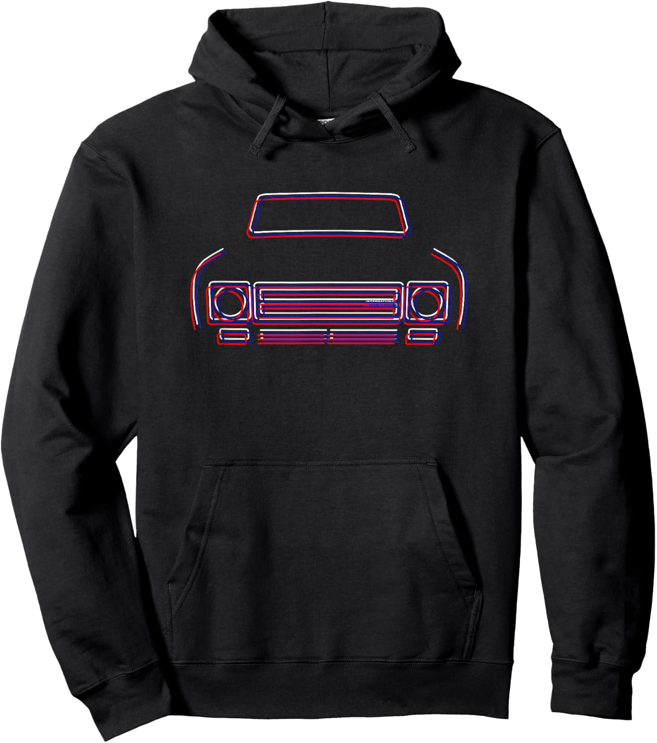 International Harvester Scout II red white blue outline Hoodie - Hoodie | Black