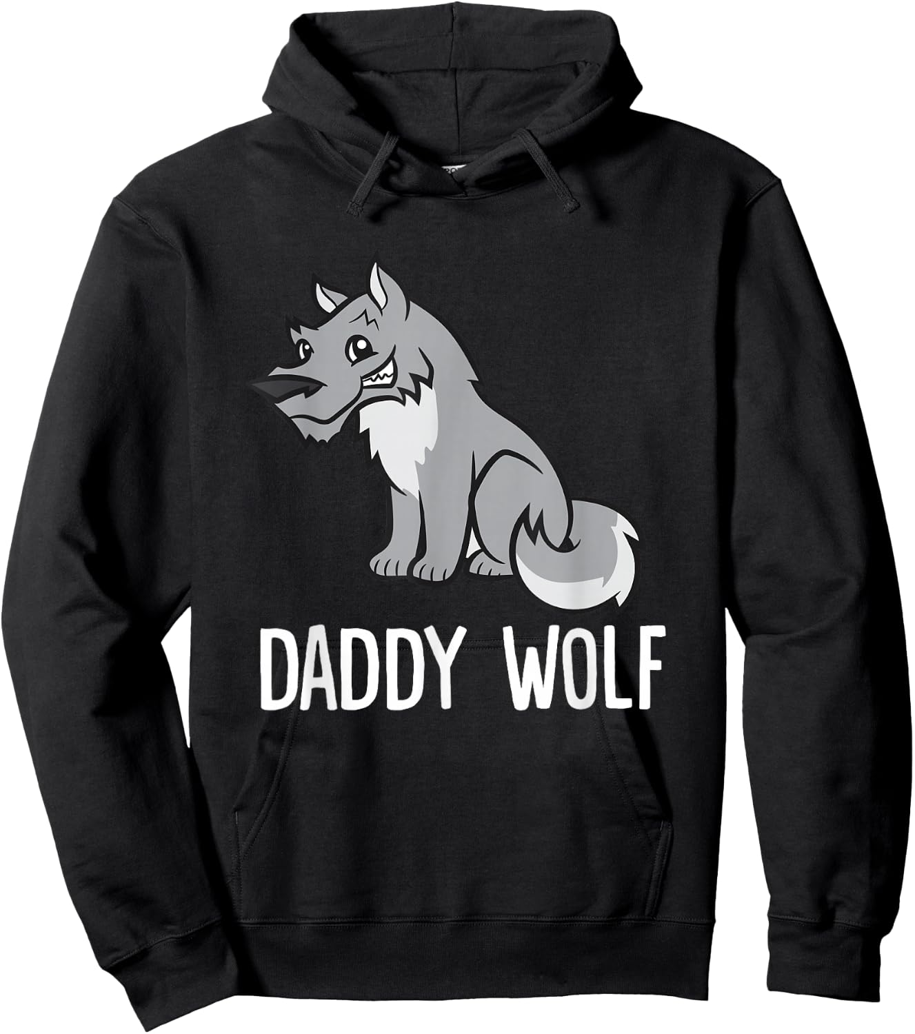 Funny Wolf Lover Daddy Wolf Hoodie - Hoodie | Black