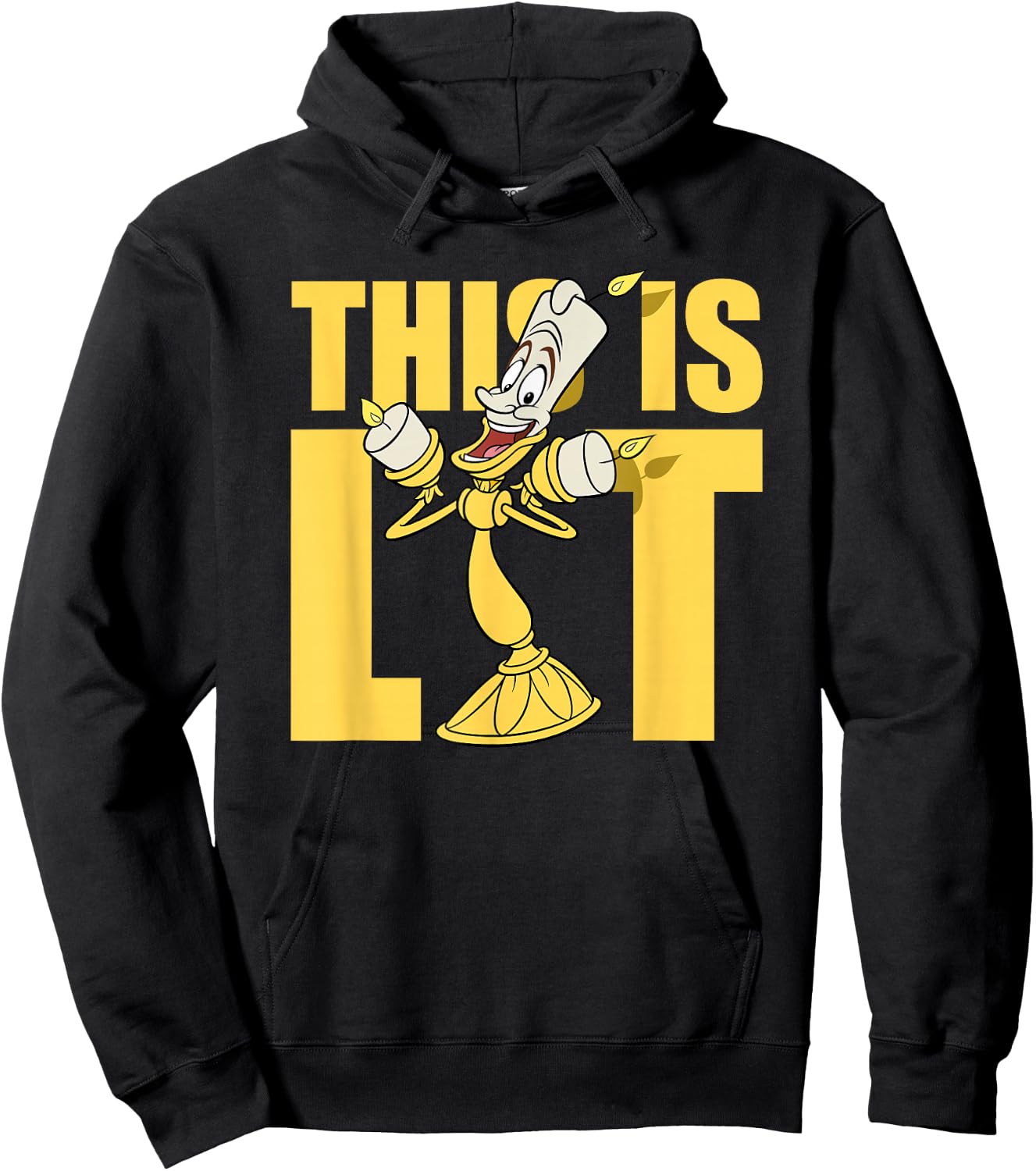 Disney Beauty and The Beast Lumiere This is Lit Small Hoodie - Hoodie | Black