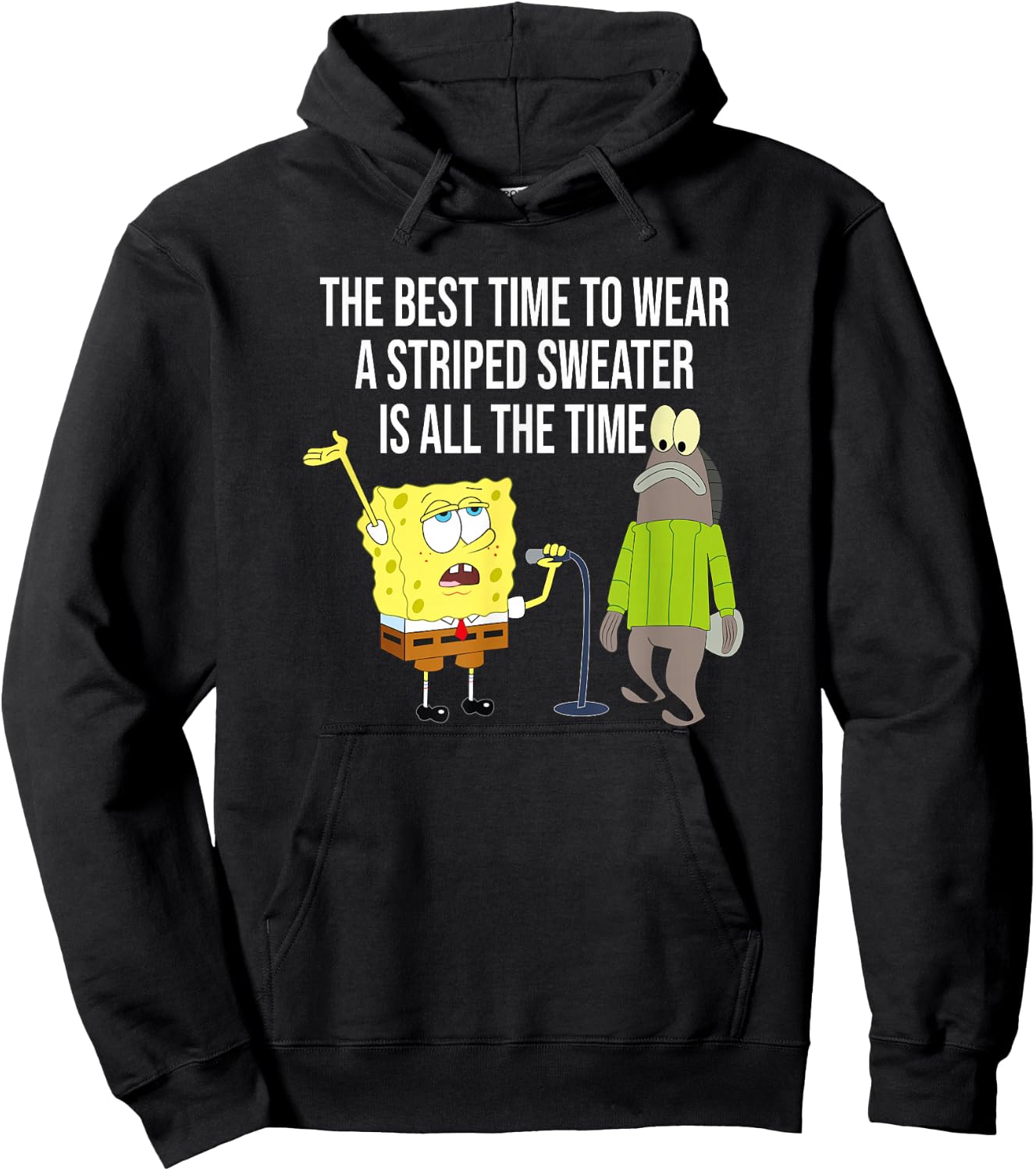The Best Time to Wear a Striped Sweater Hoodie - Hoodie | Black