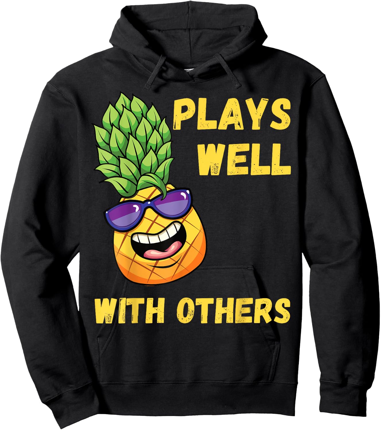 Pineapple Swinging Swinger Plays Well With Others Hoodie - Hoodie | Black