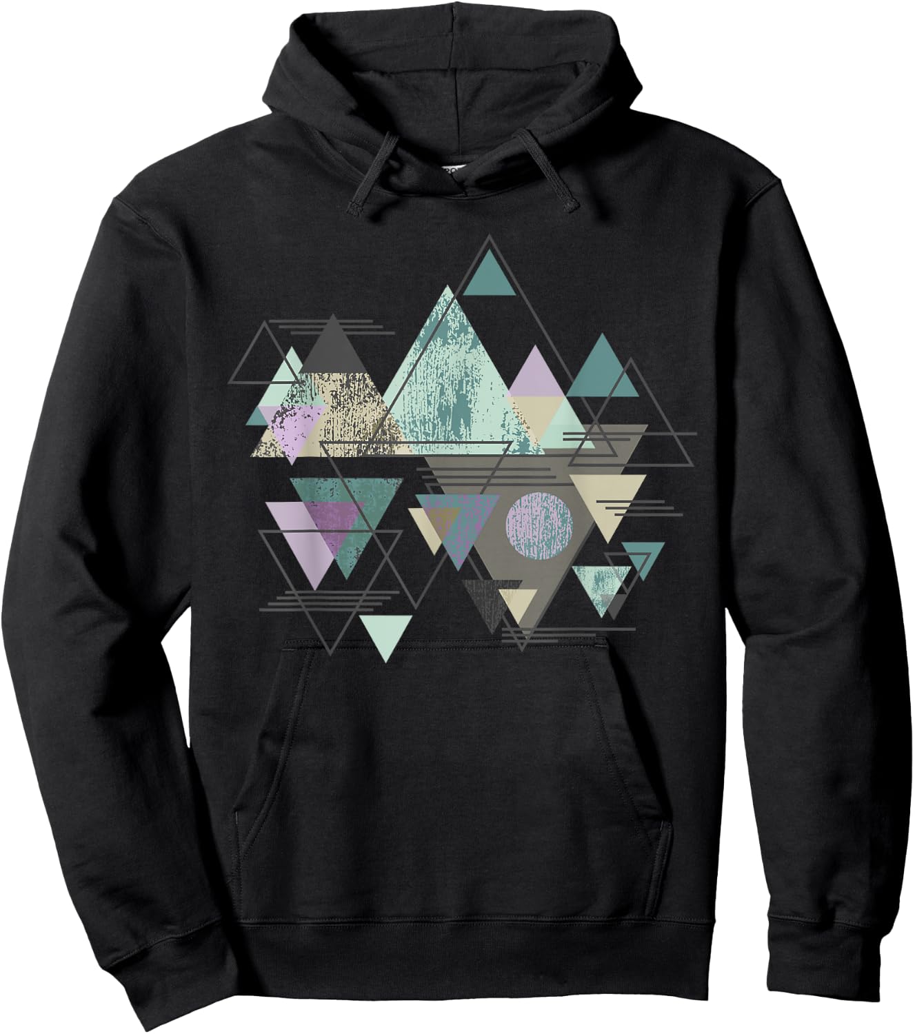Funny Geometric Mountain Abstract Geometry Outdoor Gifts Hoodie - Hoodie | Black