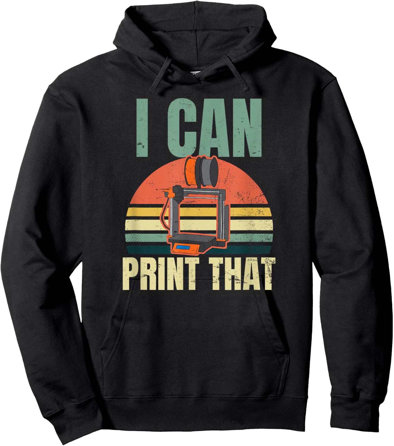 3D Printing Design Vintage I Can Print That Gift Hoodie - Hoodie | Black