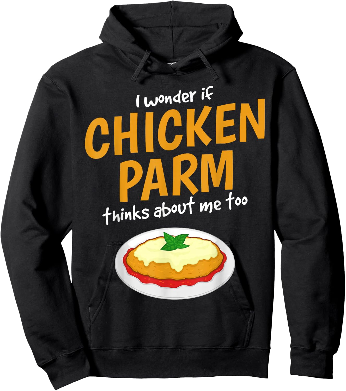 Italian Foodie Think About Chicken Parm Hoodie - Hoodie | Black