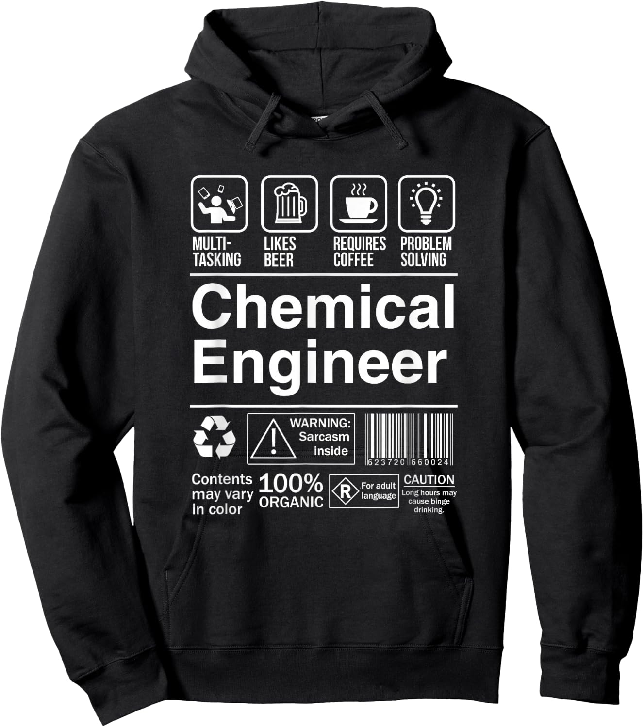 Chemical Engineer Gift Chemical Engineer Funny Description Label - Men's Black Small Classic Fit Short Sleeve Hoodie - Hoodie | Black