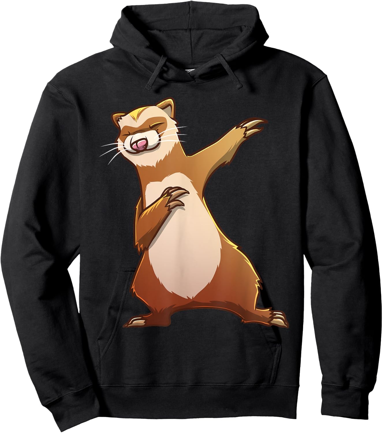 Funny Ferret Gift Kids Men Women Dabbing Dance Hip-hop Hoodie - Hoodie | Black