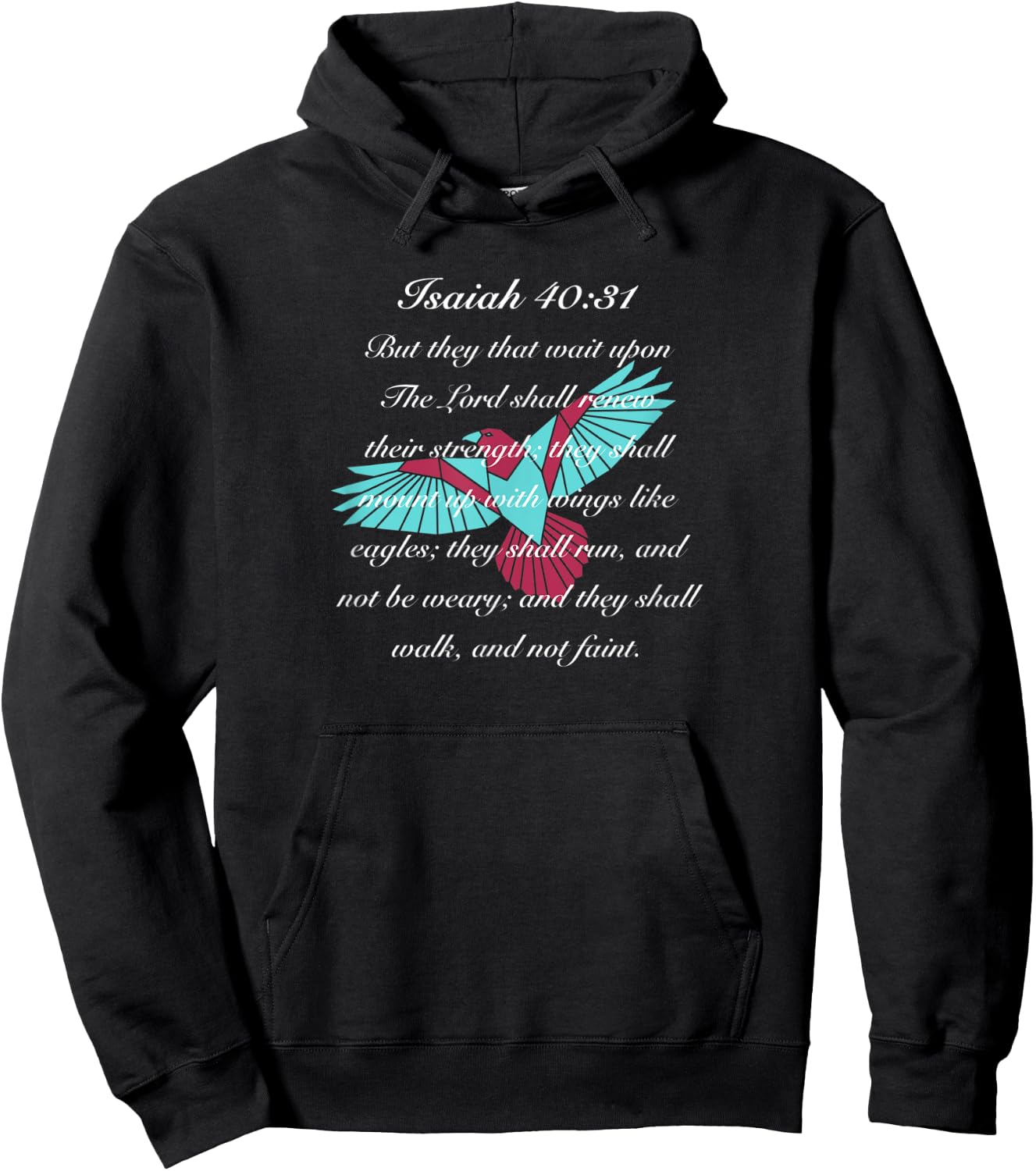 Trust in the Lord Soar on Wings Not Grow Weary Bible Verse Hoodie - Hoodie | Black