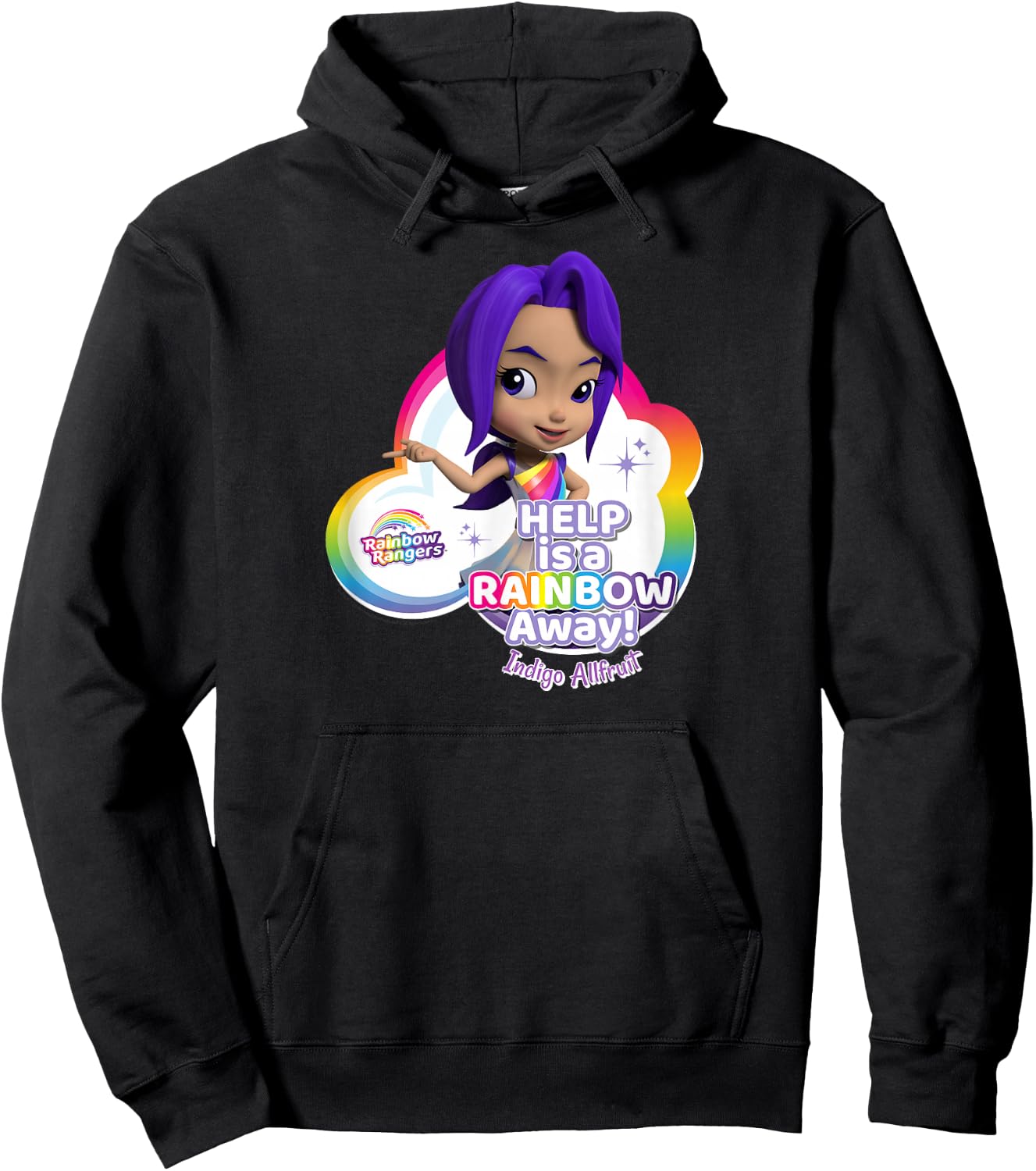 Rainbow Rangers Indigo Allfruit "Help is a Rainbow Away" Hoodie - Hoodie | Black