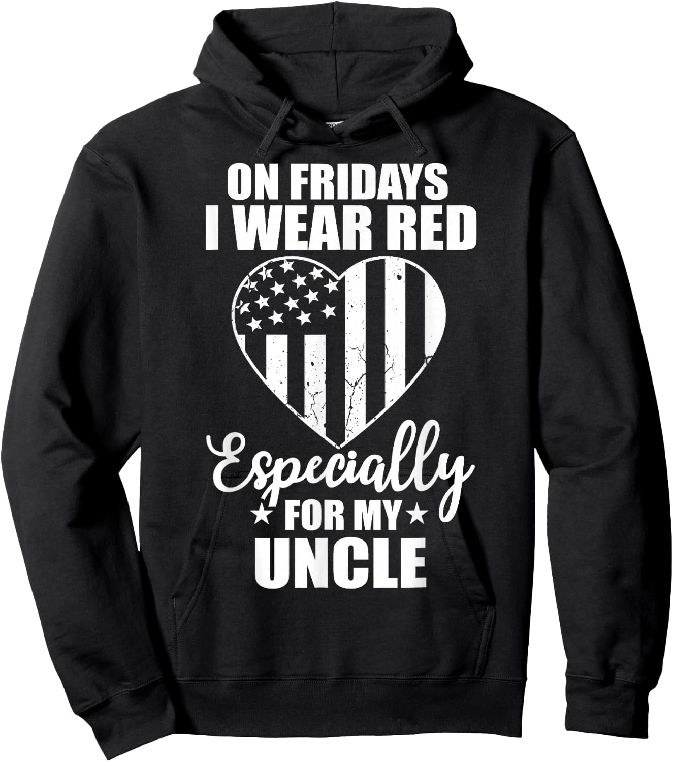 Red Friday For My Uncle Military Troops Deployed Wear Hoodie - Hoodie | Black