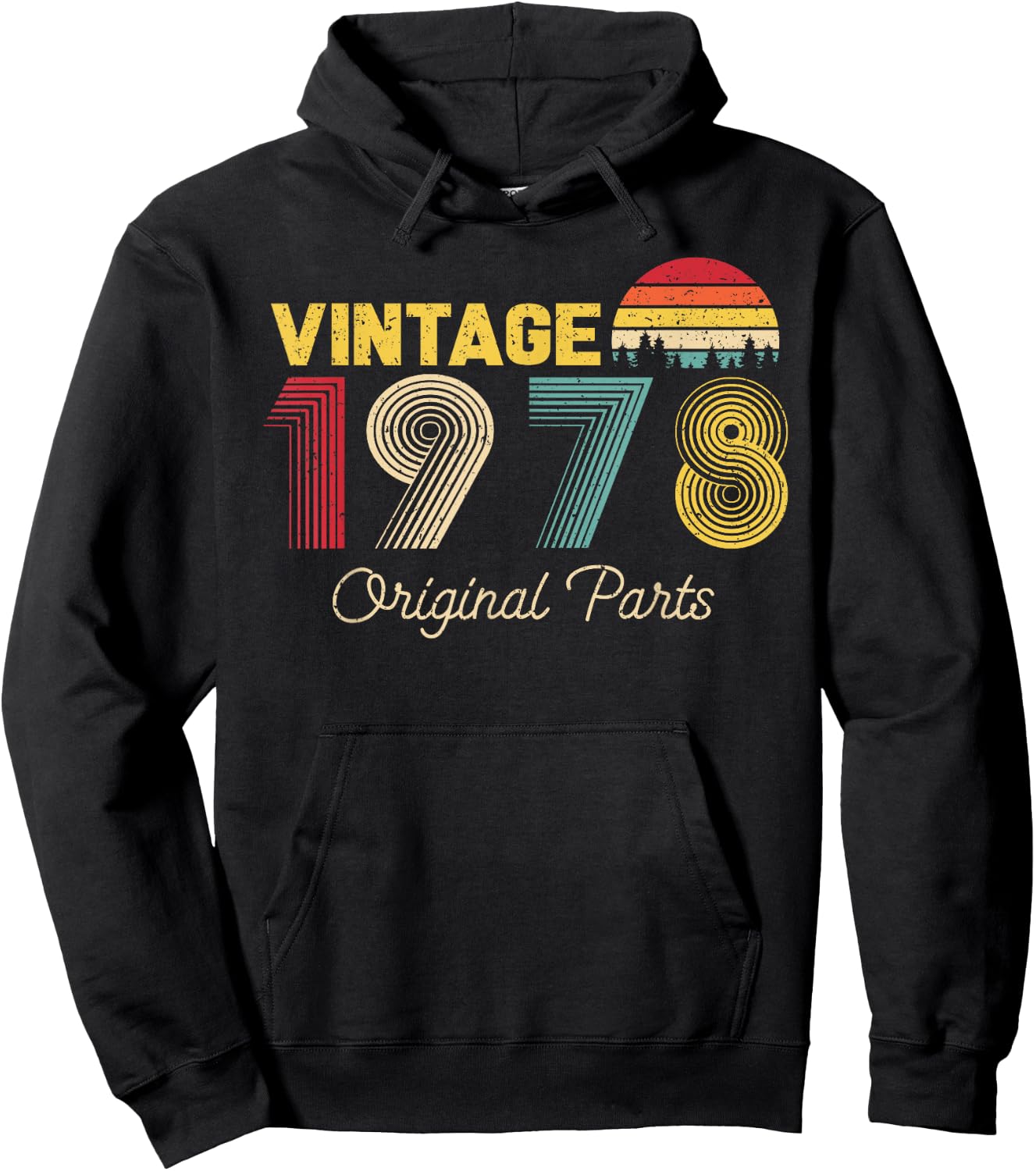 Vintage Original Parts 1978 Cool Men and Women 47th Bday Hoodie - Hoodie | Black