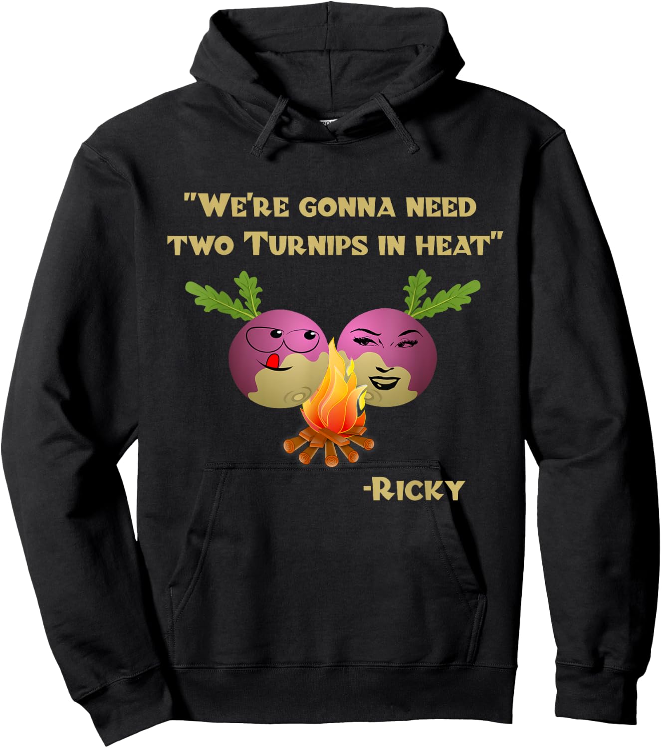Two Turnips in Heat Funny Ricky Hoodie - Hoodie | Black