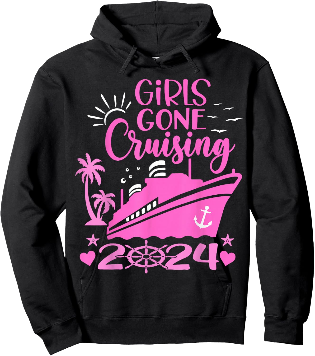 Girls Gone Cruising 2024 Girls Matching Women Cruise Squad Hoodie - Hoodie | Black