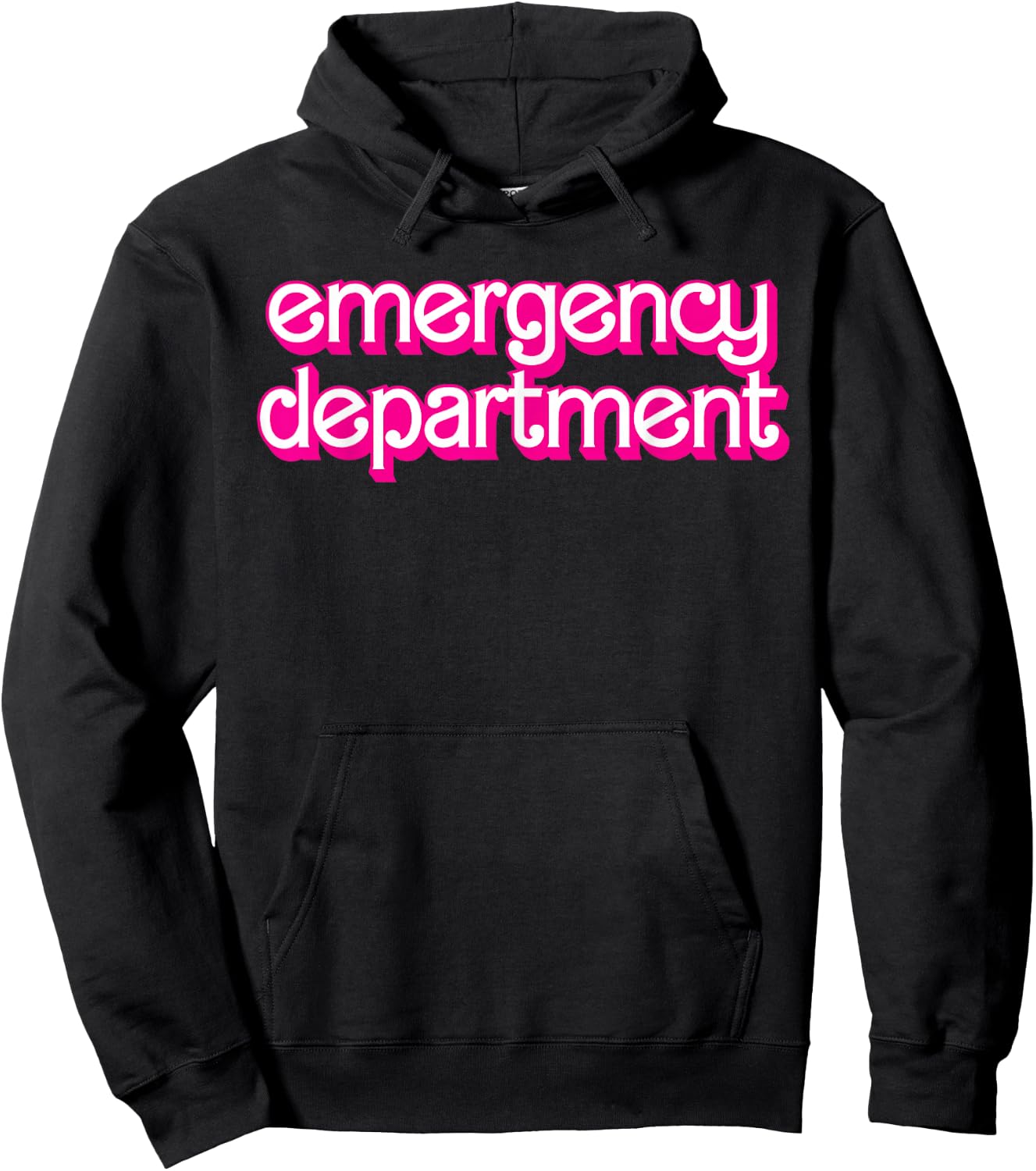 Retro Pink Emergency Department Nurses ER Doctor Hoodie - Hoodie | Black