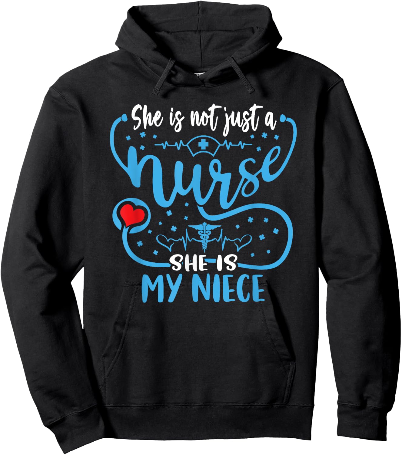 My Niece Is A Nurse Proud Nurse's Aunt Uncle RN LPN Family Hoodie - Hoodie | Black