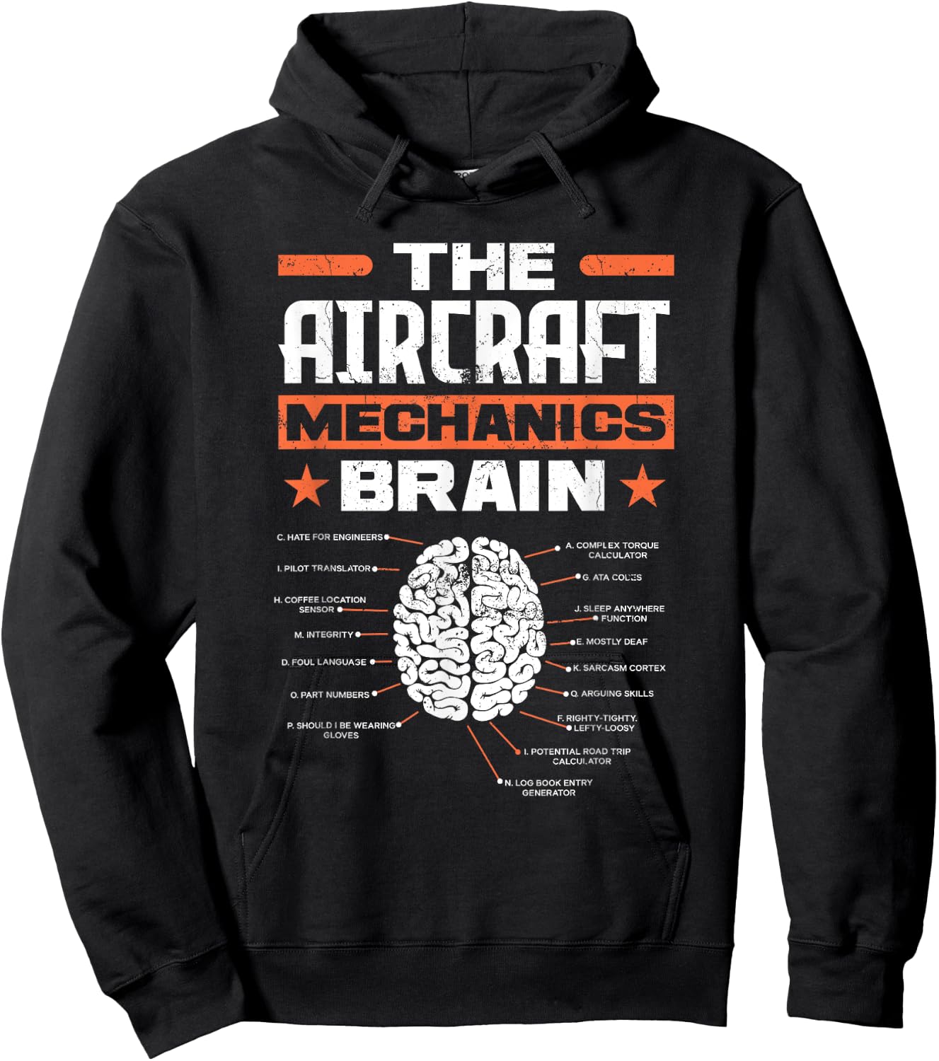 Aircraft Mechanics Brain Aviation Funny Aircraft Mechanic Hoodie - Hoodie | Black
