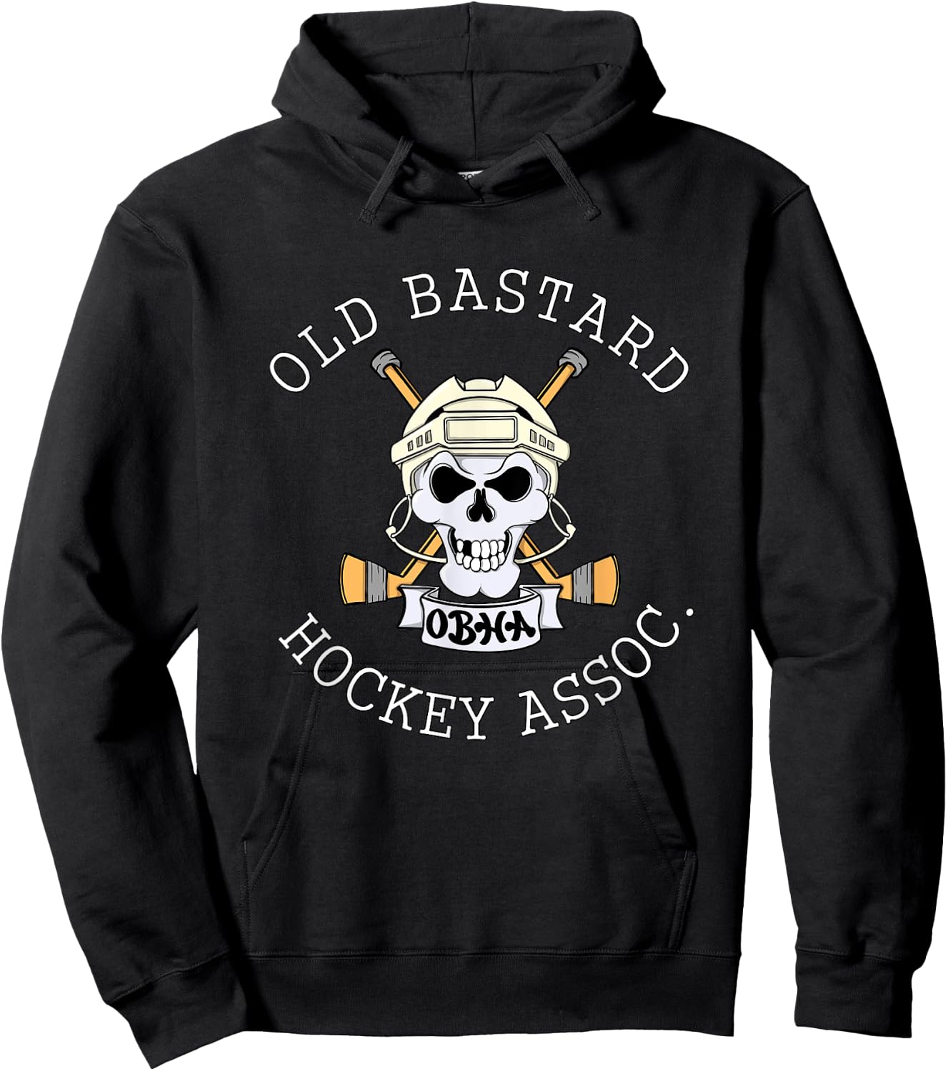 Funny OLD BASTARD HOCKEY ASSOCIATION old man beer league Hoodie - Hoodie | Black