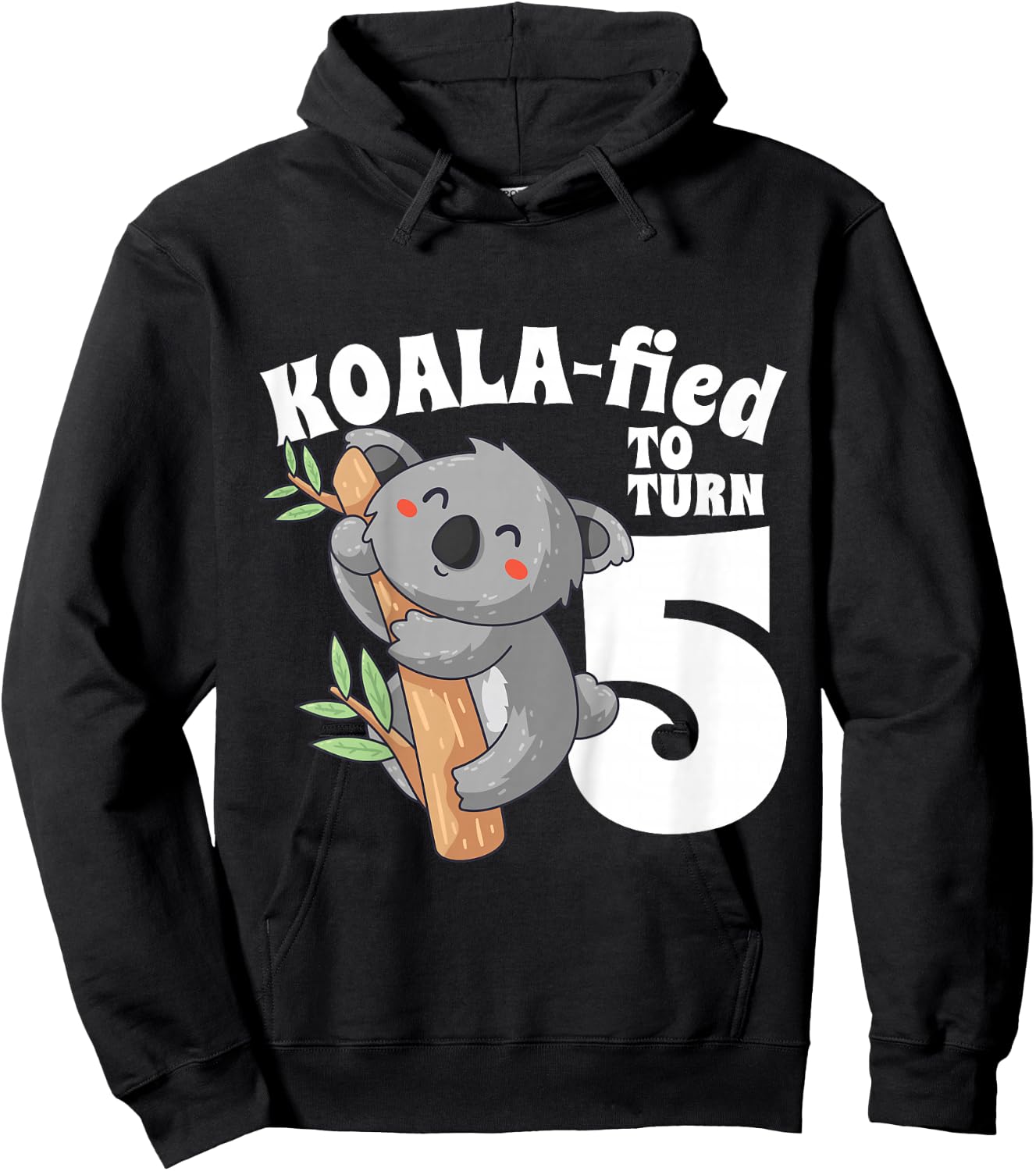 5 Year Old Koala Birthday Koalafied Girl Cute 5th Girls Gift Hoodie - Hoodie | Black