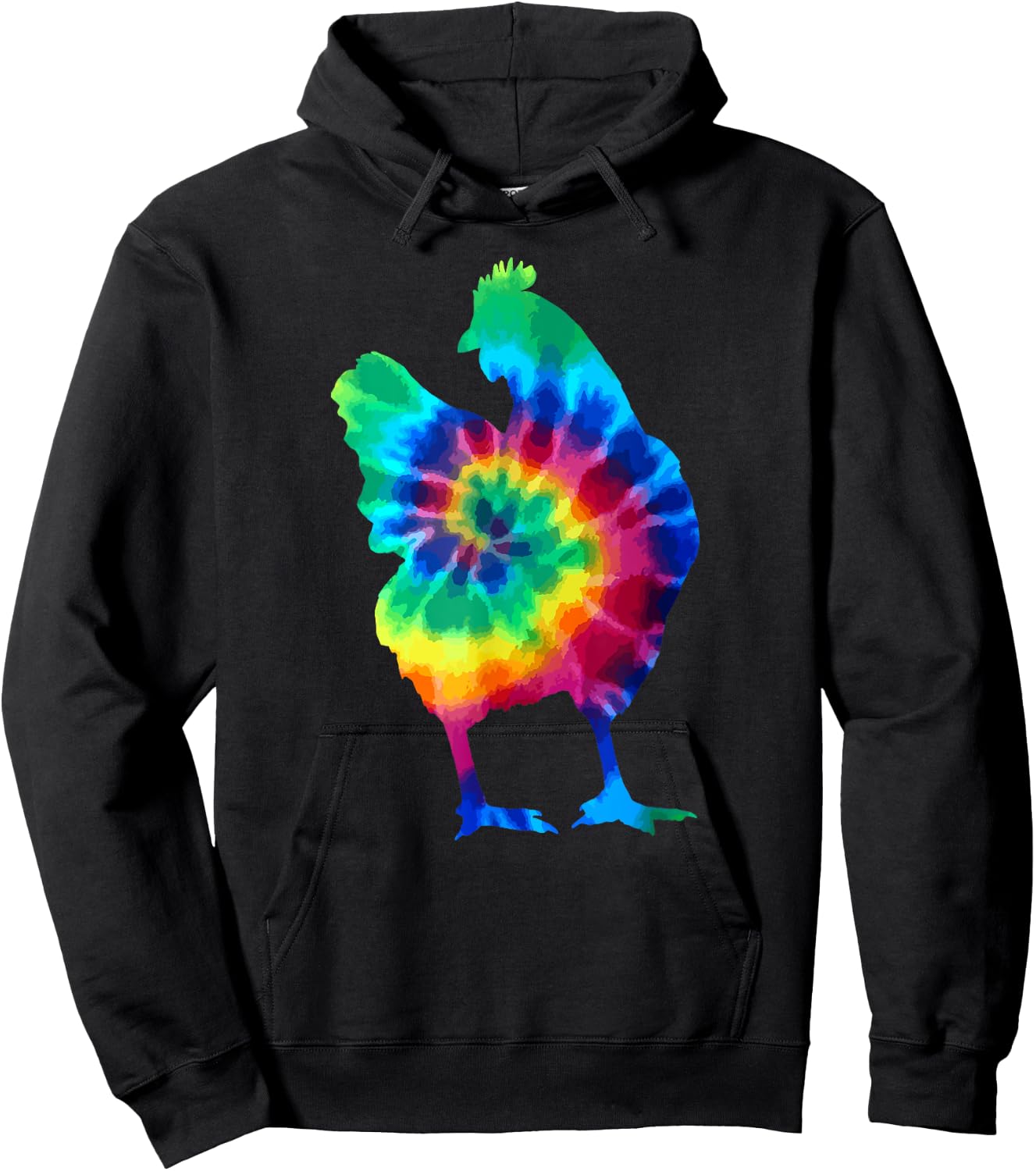 Chicken Tie Dye Vintage Hippie Chickens Hoodie - Hoodie | Black