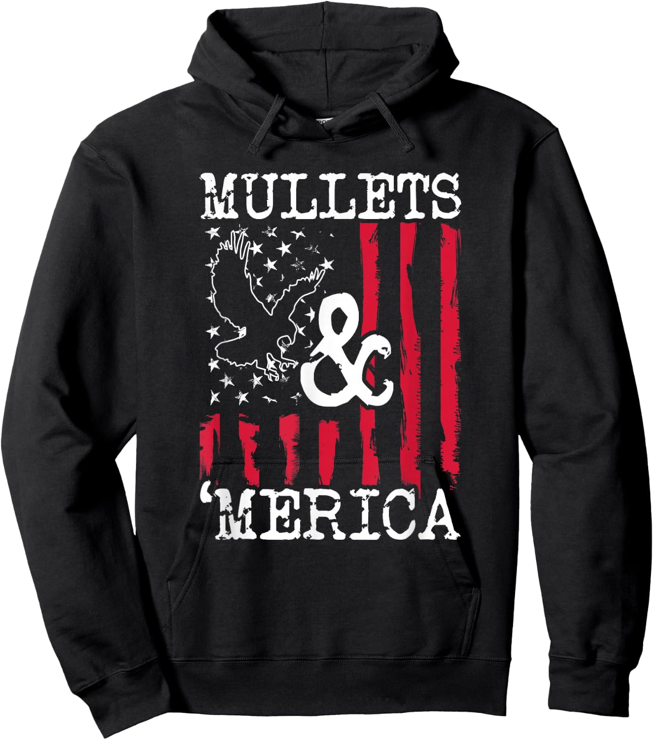 Mullet T Shirt Mullets and Merica Shirt Men Gift Hoodie - Hoodie | Black