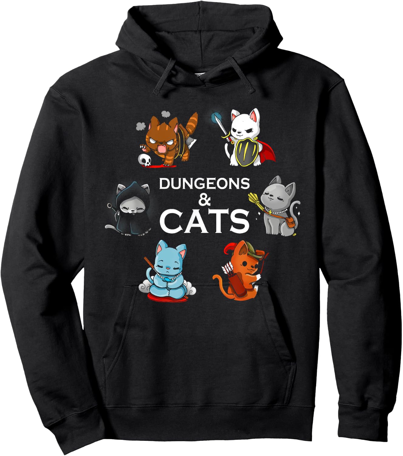 Classic Art Love Cat Cute Kitten Halloween Costume Dragons Women Kids Hoodie - Hoodie | Black