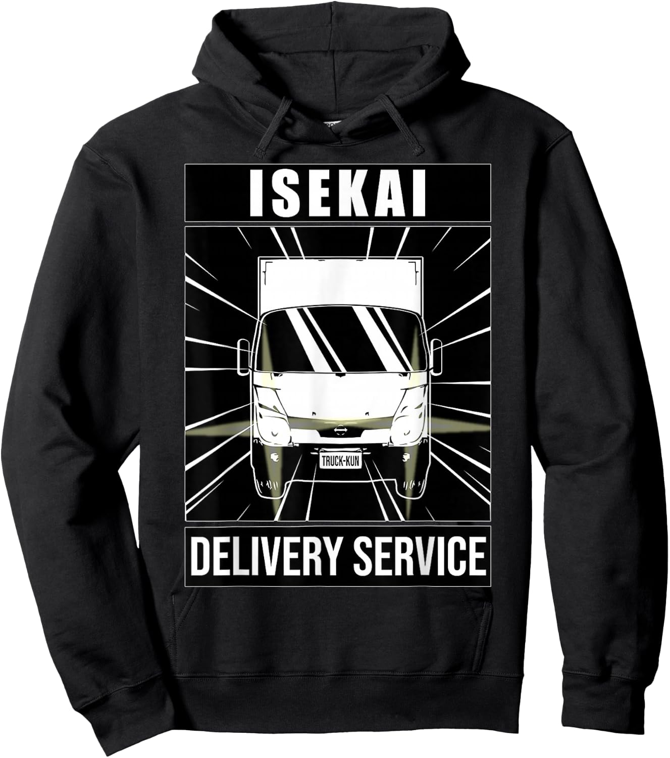 Truck-Kun ISEKAI Delivery Service! Japanese Kanji Hoodie - Hoodie | Black