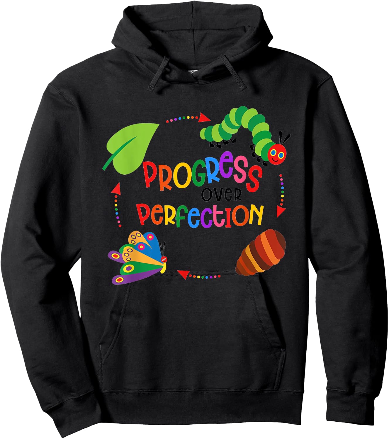 Progress Over Perfection SPED Teacher Paraprofessional Women Girls Kids Hoodie - Hoodie | Black