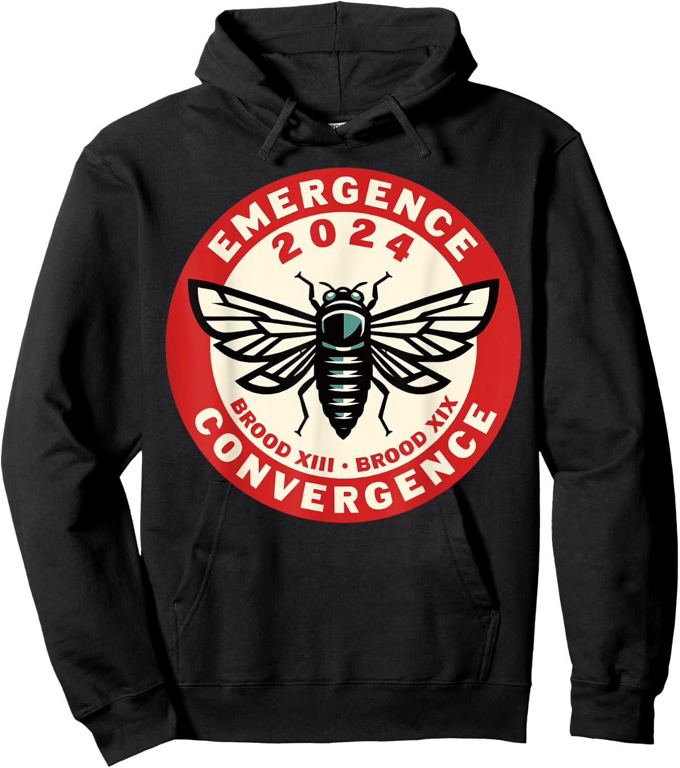Cicada Brood XIII Brood XIX 2024 Emergence Convergence Hoodie - Hoodie | Black