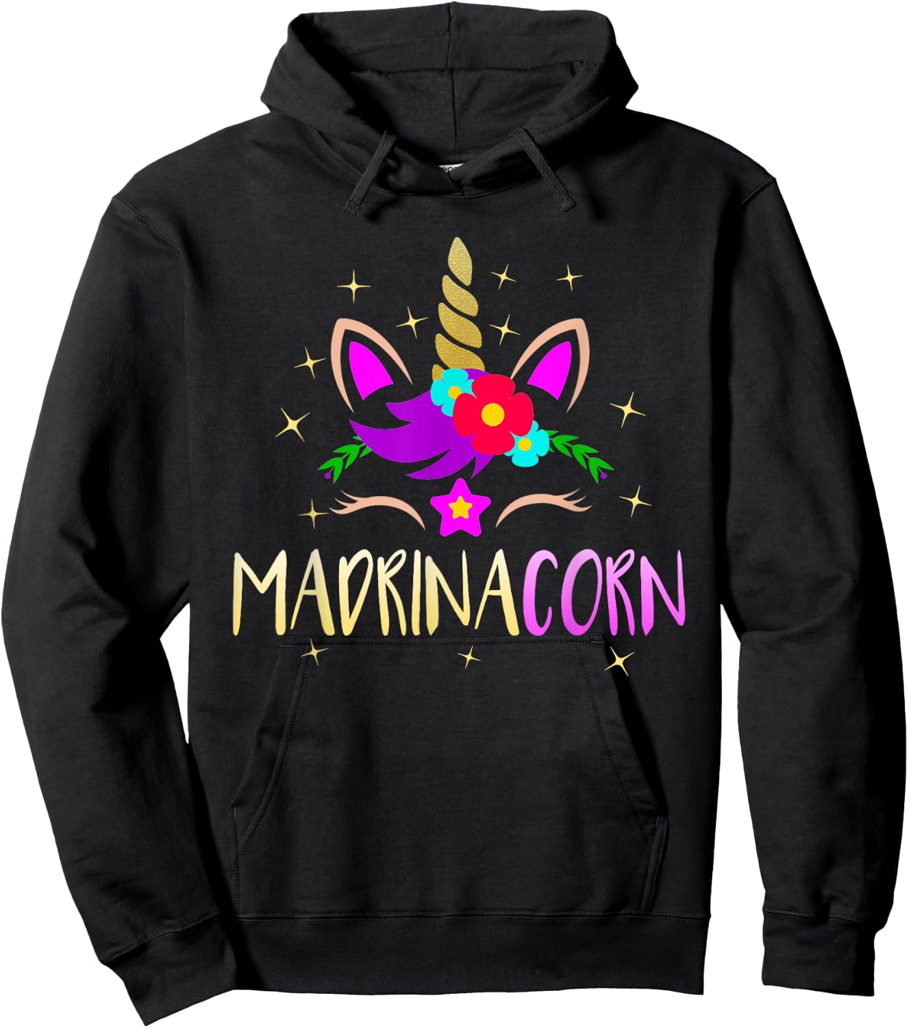 Madrinacorn Spanish Godmother Funny Unicorn Hoodie - Hoodie | Black
