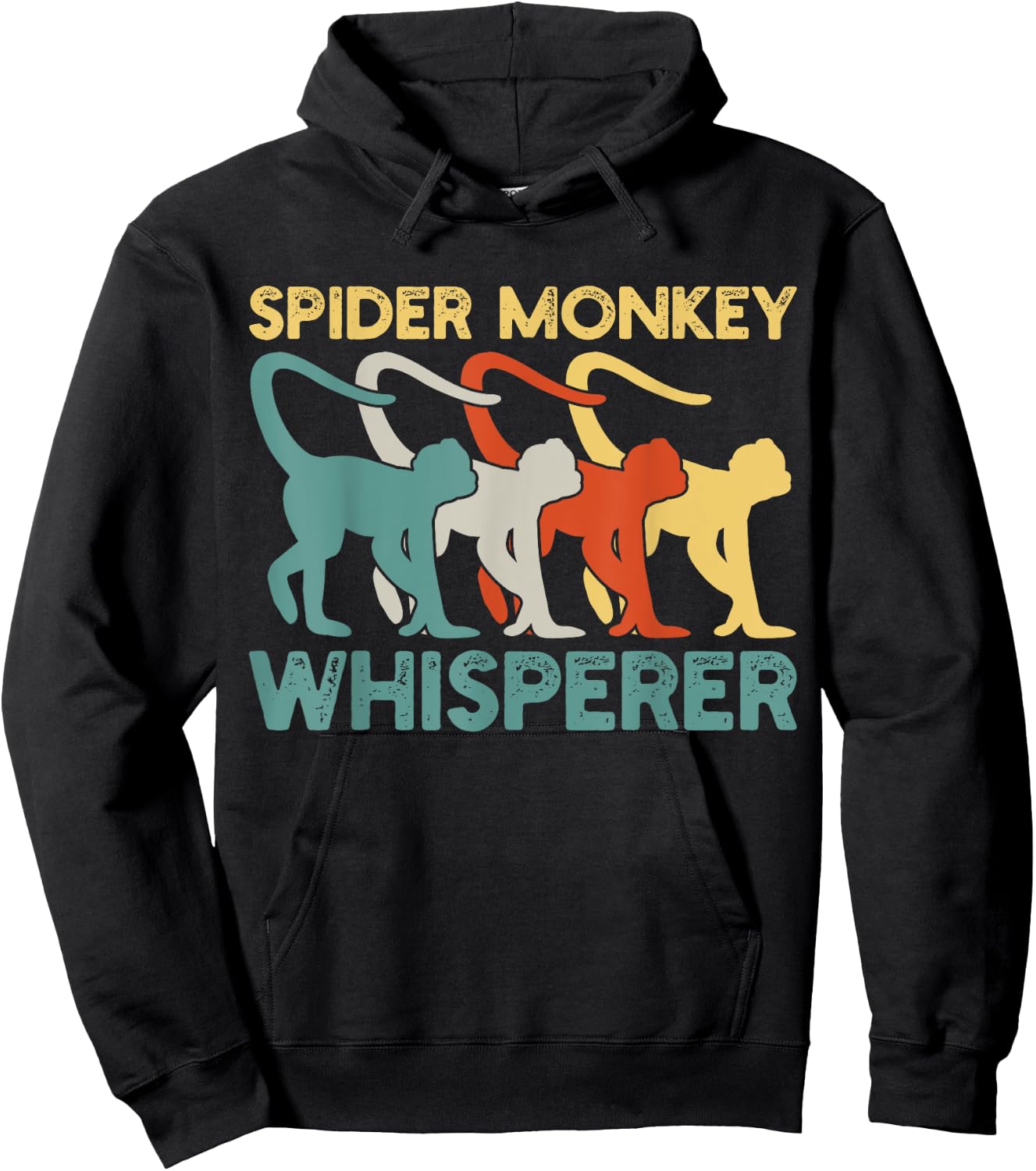 Spider Monkey Retro Vintage Hoodie - Hoodie | Black