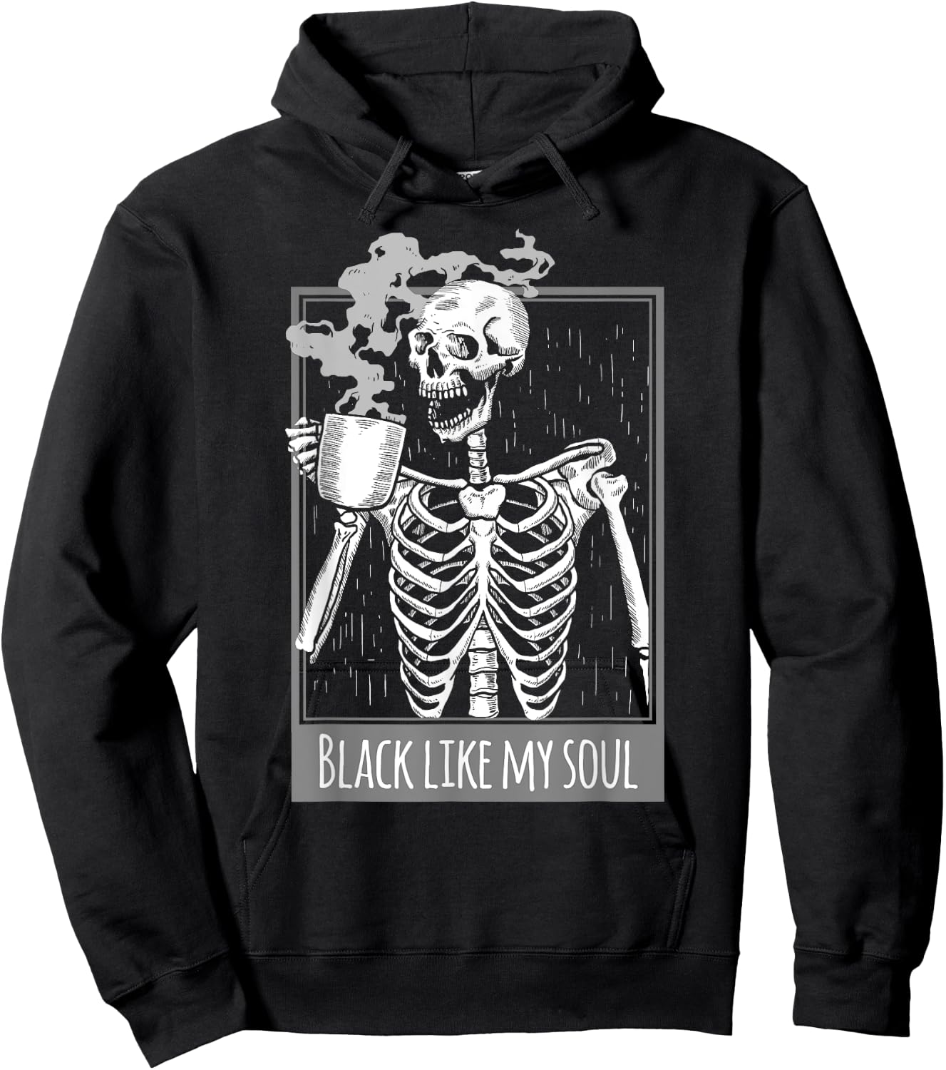 Black Coffee like my Soul Skeleton Funny men women Hoodie - Hoodie | Black