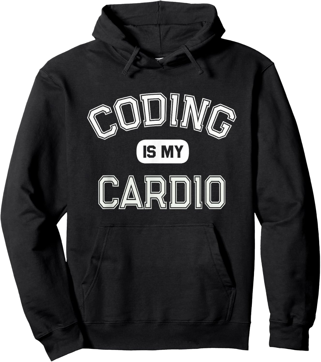 CODING IS MY CARDIO Workout Computer Science Geek Hoodie - Hoodie | Black