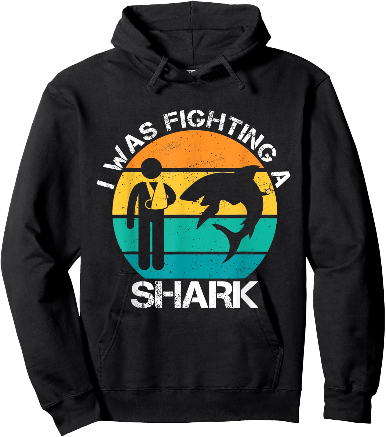 I Was Fighting A Shark Arm Injury Broken Collarbone Shoulder Hoodie - Hoodie | Black