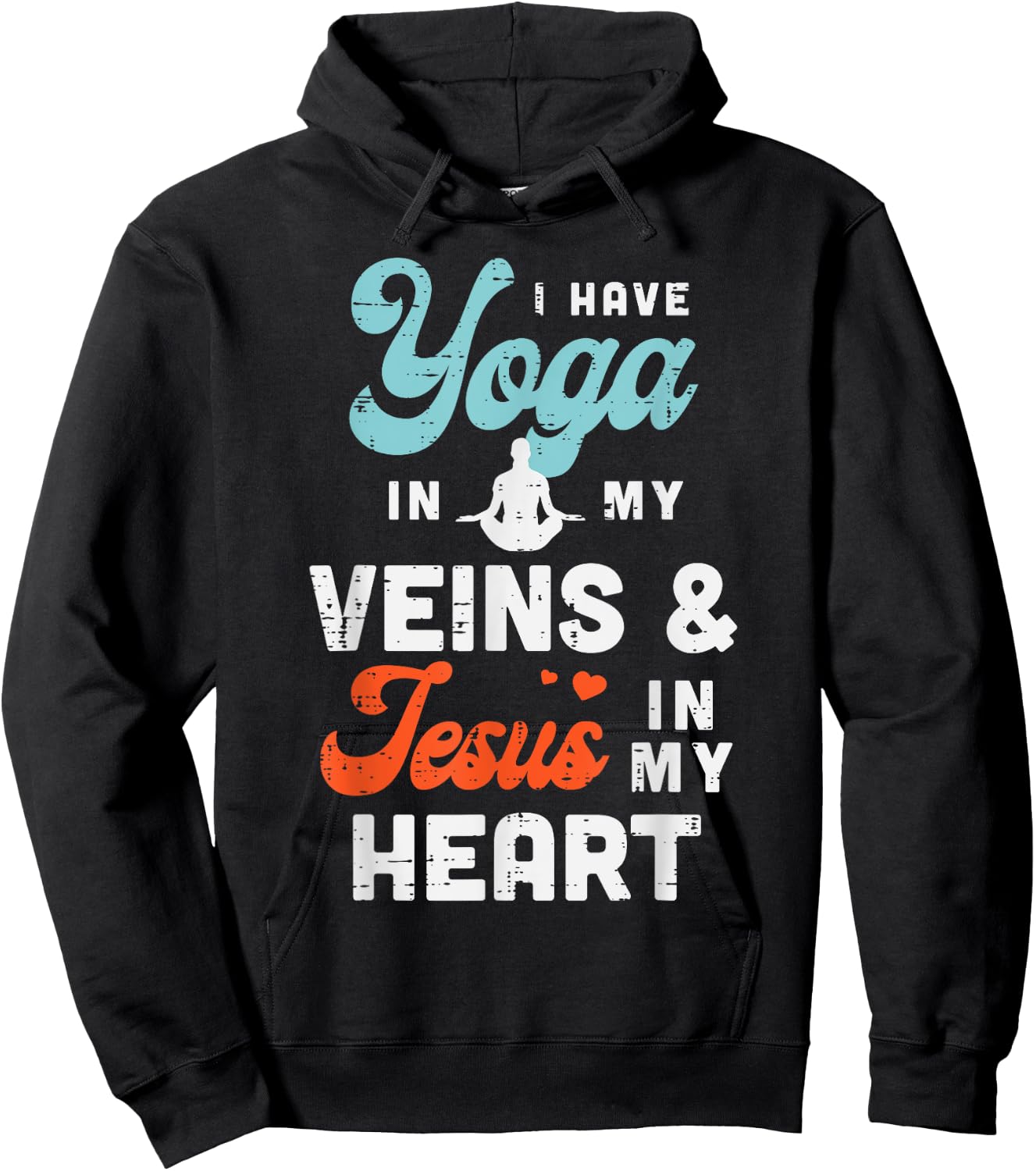 Yoga Veins Jesus Heart Asana Yogi God Jesus Christian Gift Hoodie - Hoodie | Black