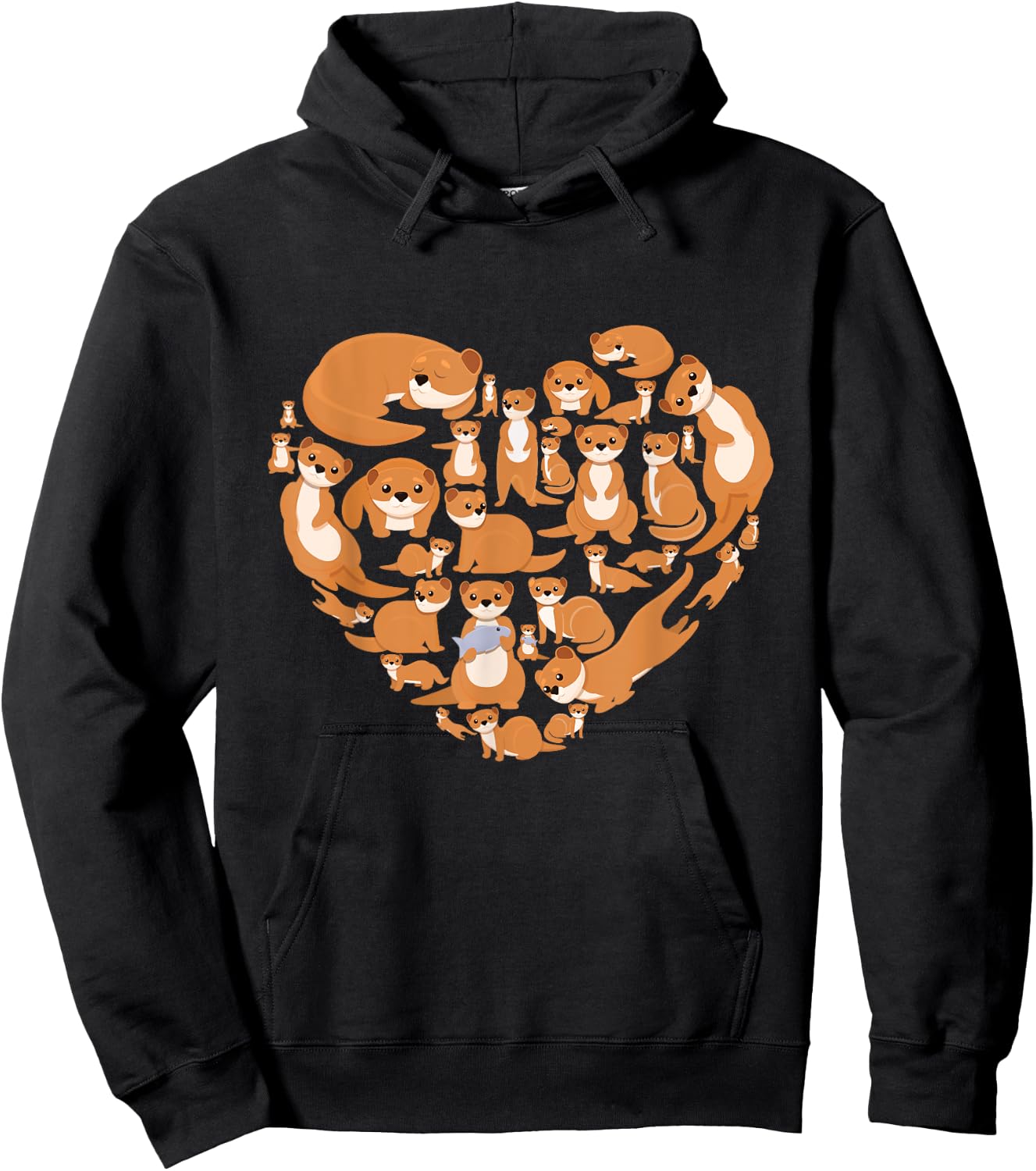 Sea Otter Giant Otter lover otters heart gift men women kids Hoodie - Hoodie | Black