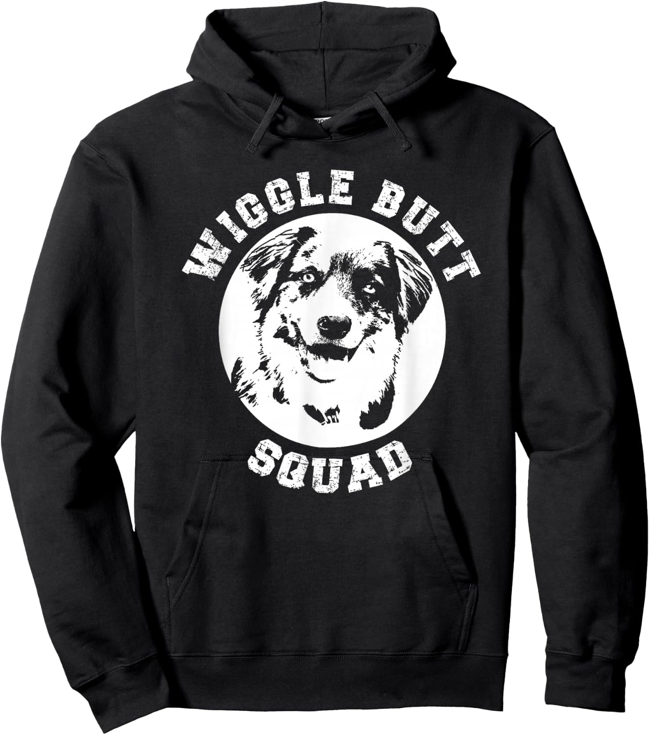 Funny Australian Shepherd Wiggle Butt Squad for Aussie Mom Hoodie - Hoodie | Black