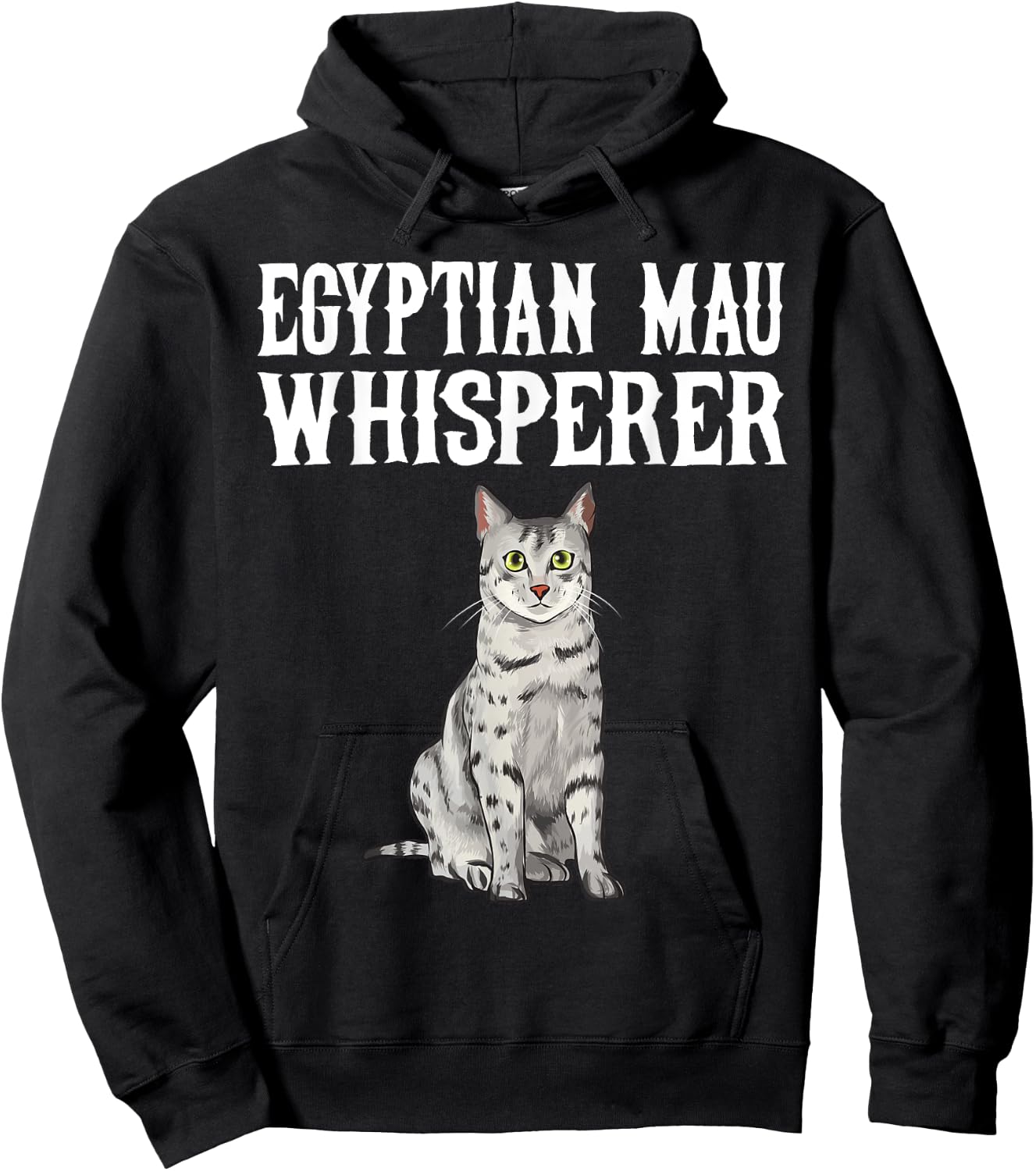 Egyptian Mau Wisperer Funny Cat Lover Gift Hoodie - Hoodie | Black