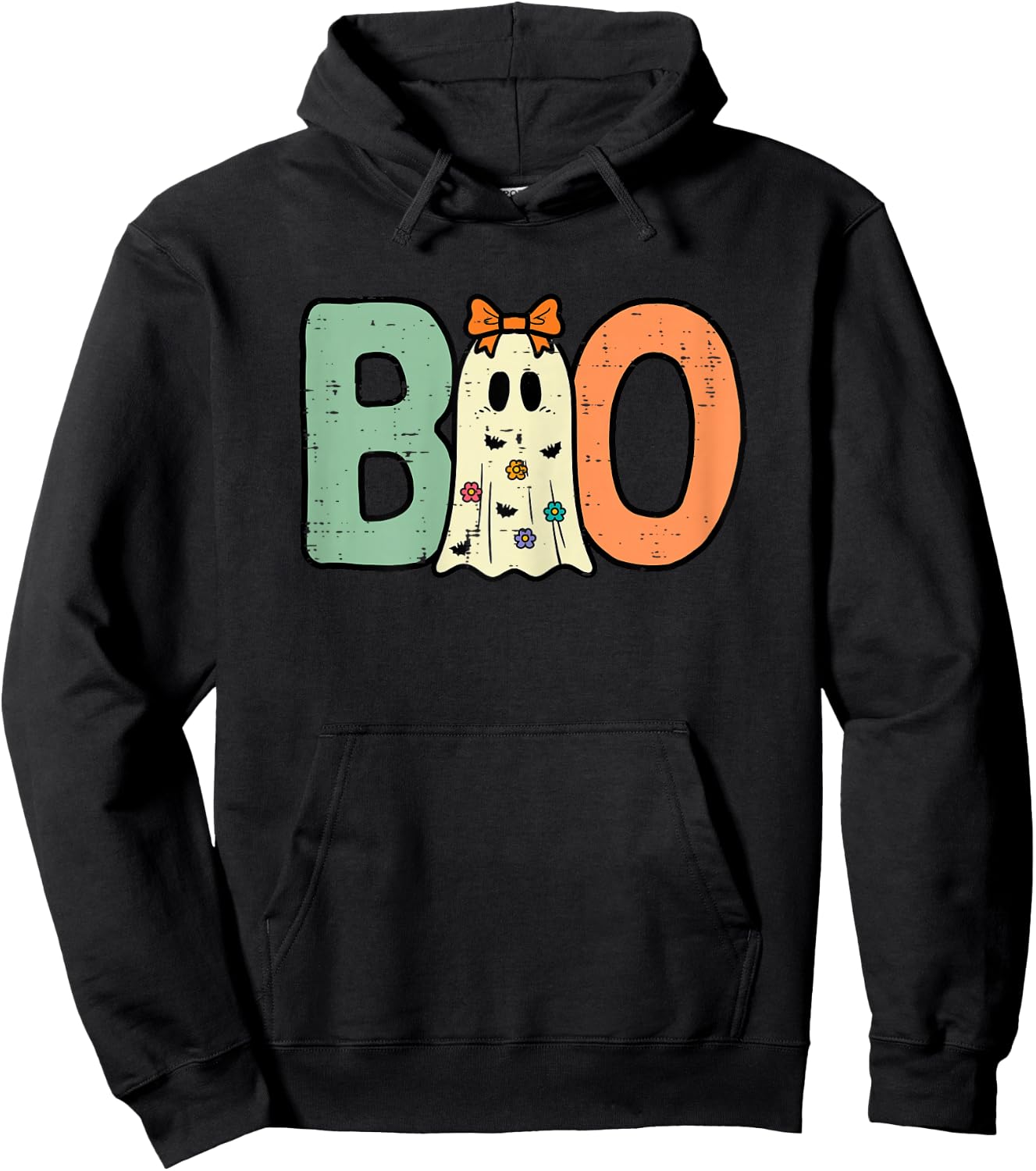 Halloween Boo Ghost Cute Costume Toddler Girls Kids Youth Hoodie - Hoodie | Black