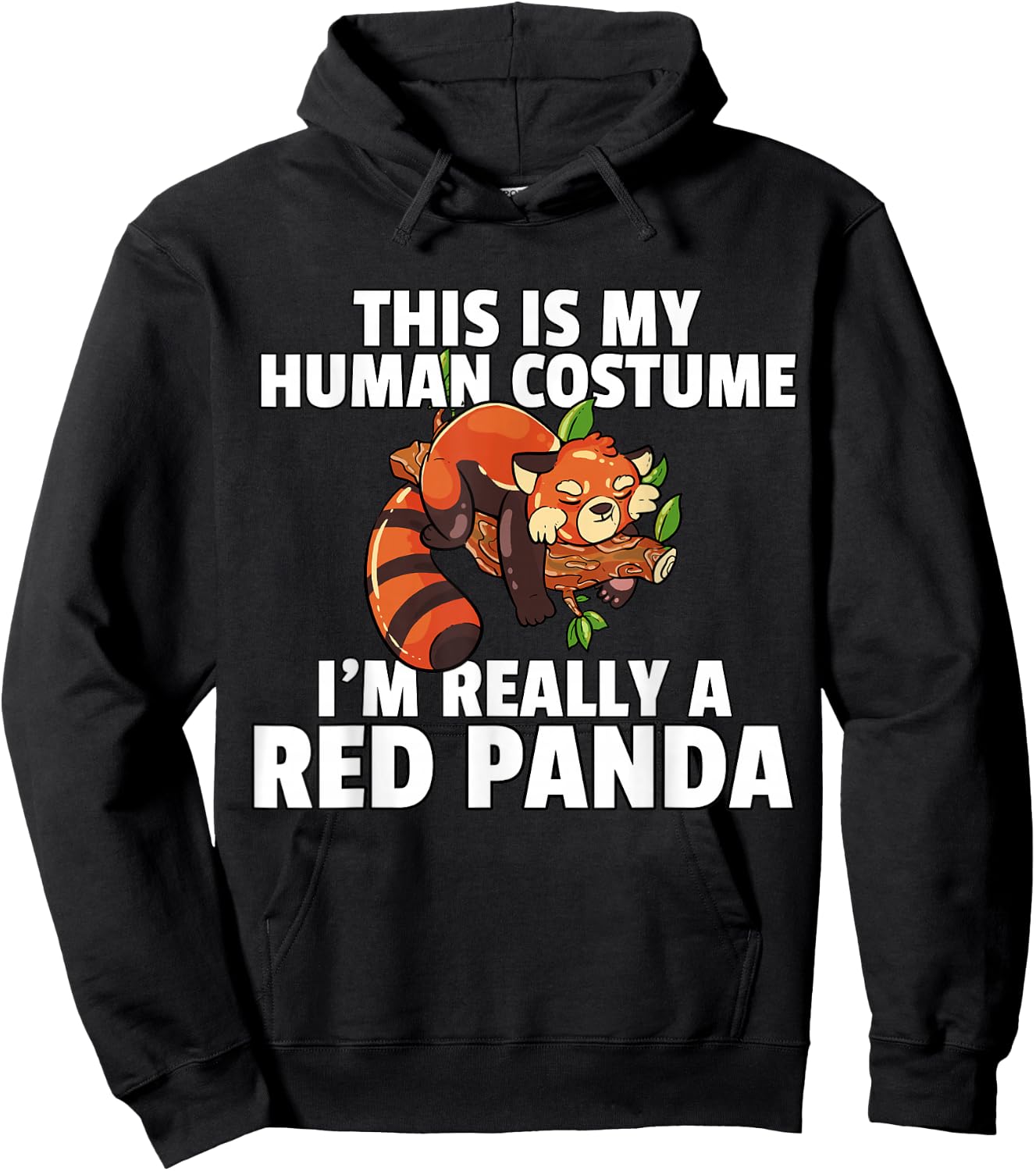 Red Panda Costume For Kids Women Men Hoodie - Hoodie | Black
