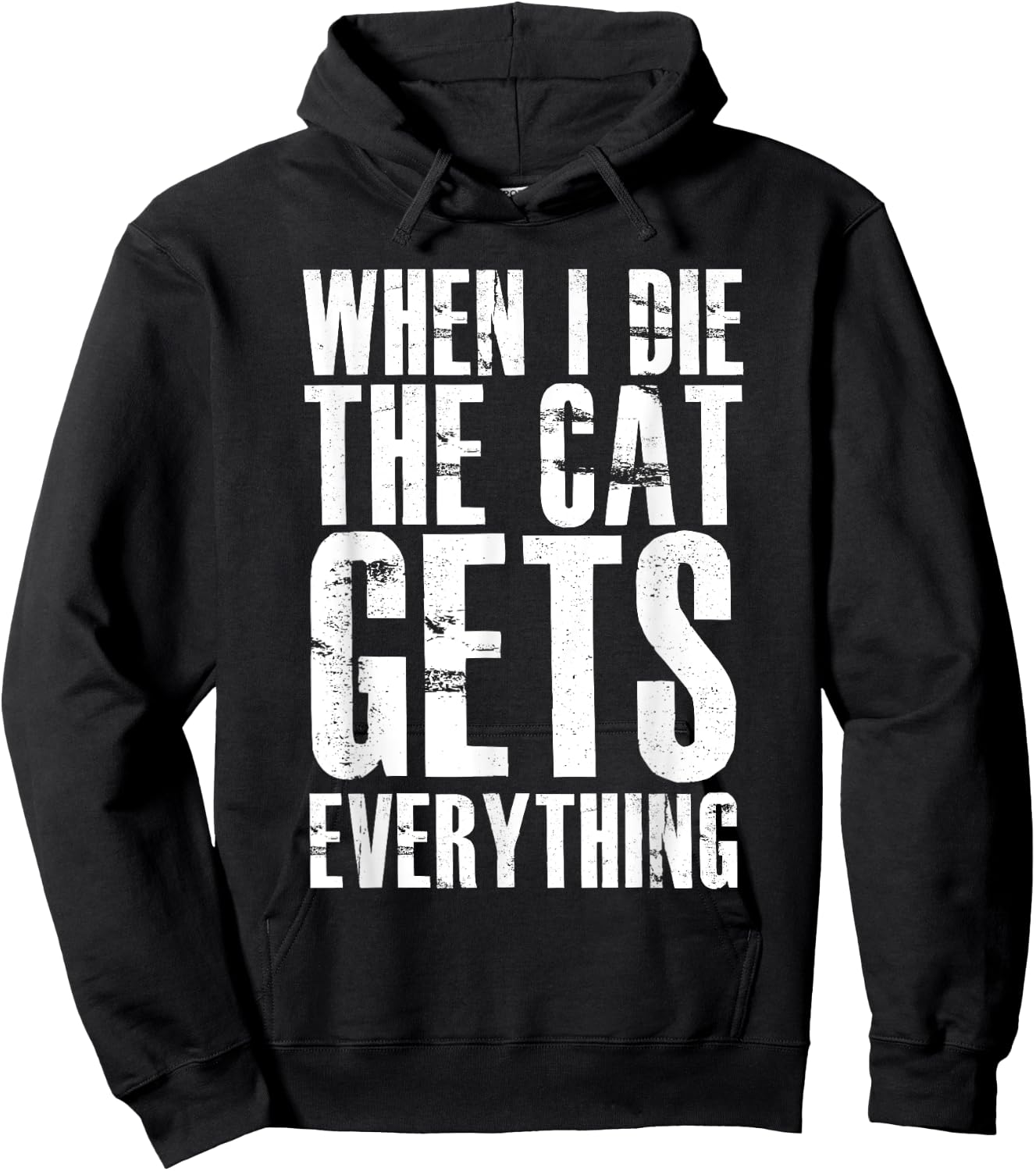 When I Die The Cat Gets Everything Funny Kitten Kitty Pet Hoodie - Hoodie | Black