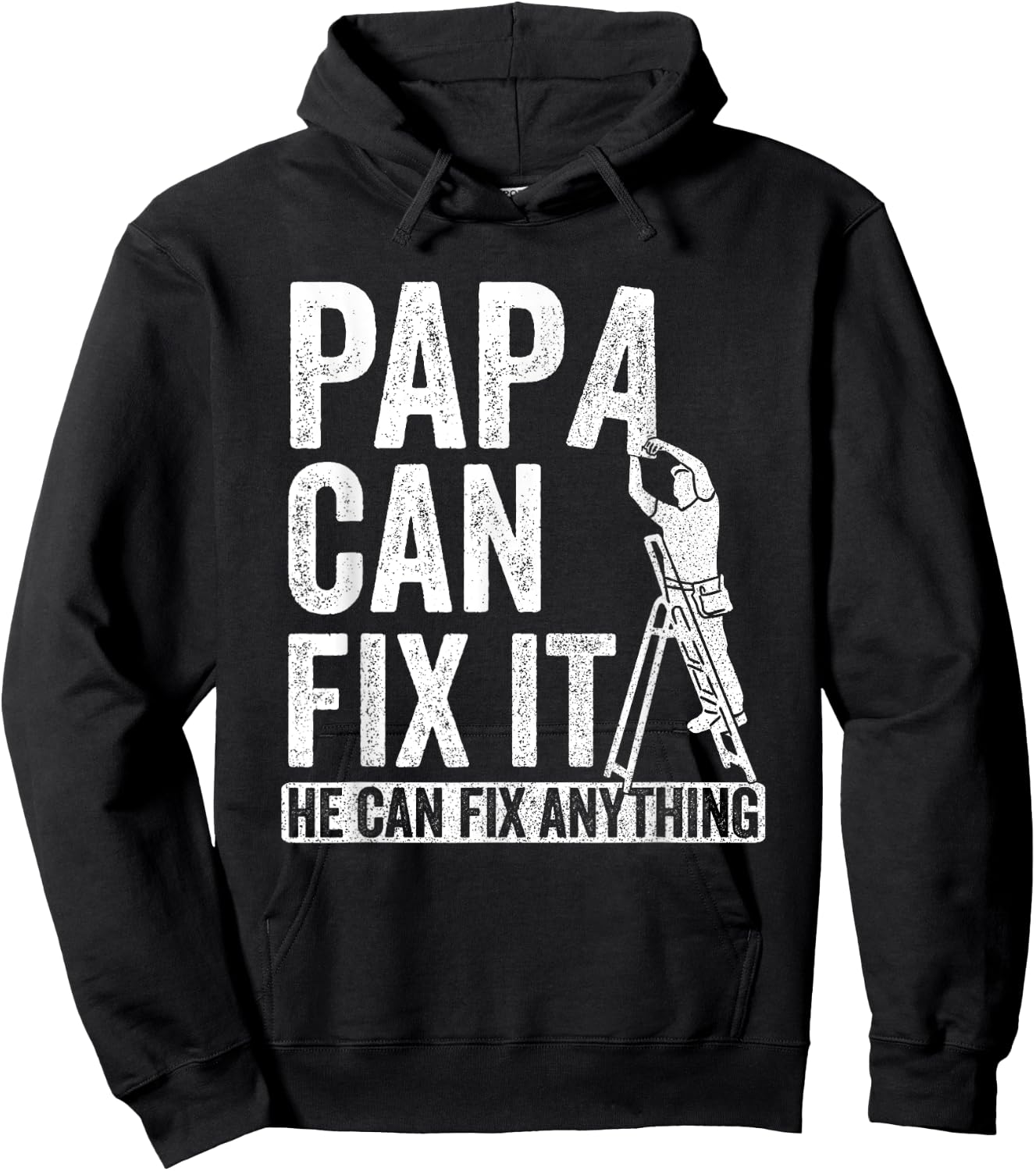 Papa Can Fix It He Can Fix Anything Father's Day Funny Hoodie - Hoodie | Black