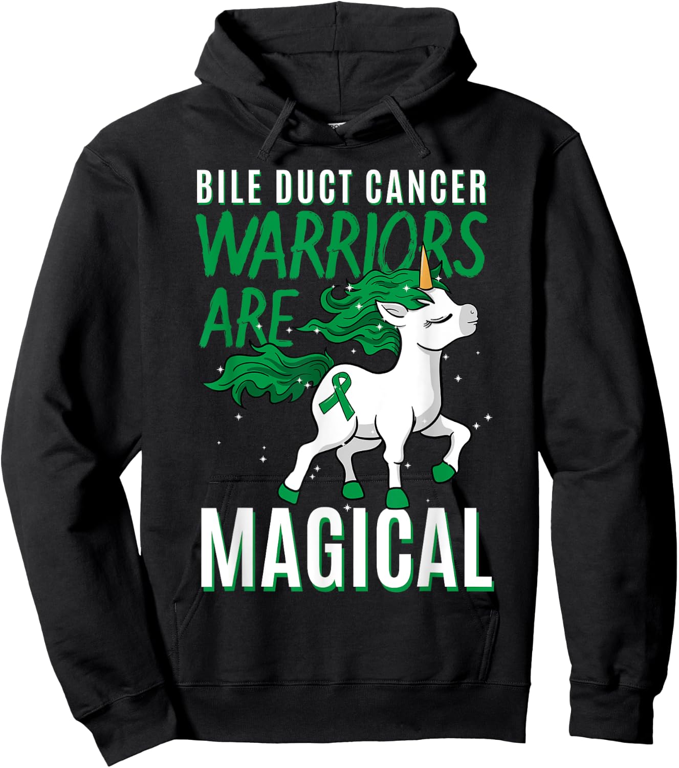 Bile Duct Cancer Awareness Cholangiocarcinoma Unicorn Lover Hoodie - Hoodie | Black