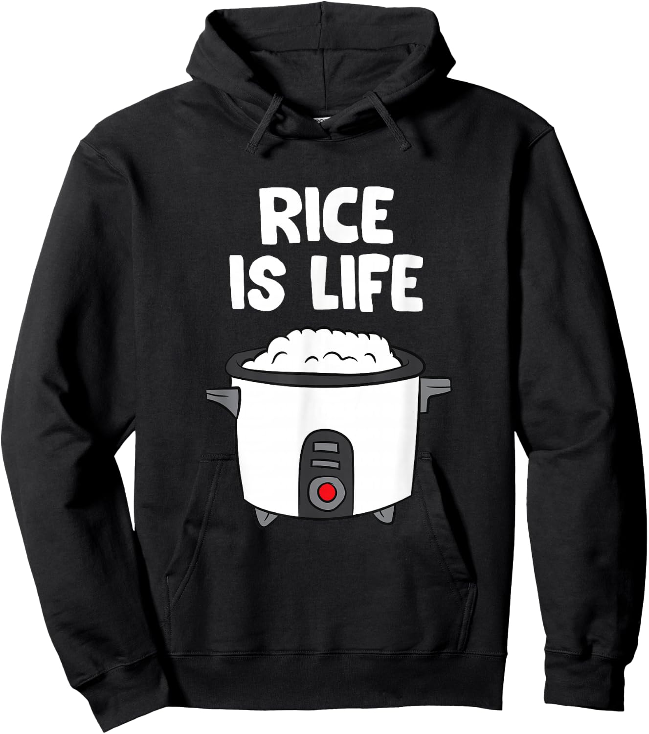 Rice Is Life Asian Food Chinese Rice Japanese Rice Cooker Hoodie - Hoodie | Black