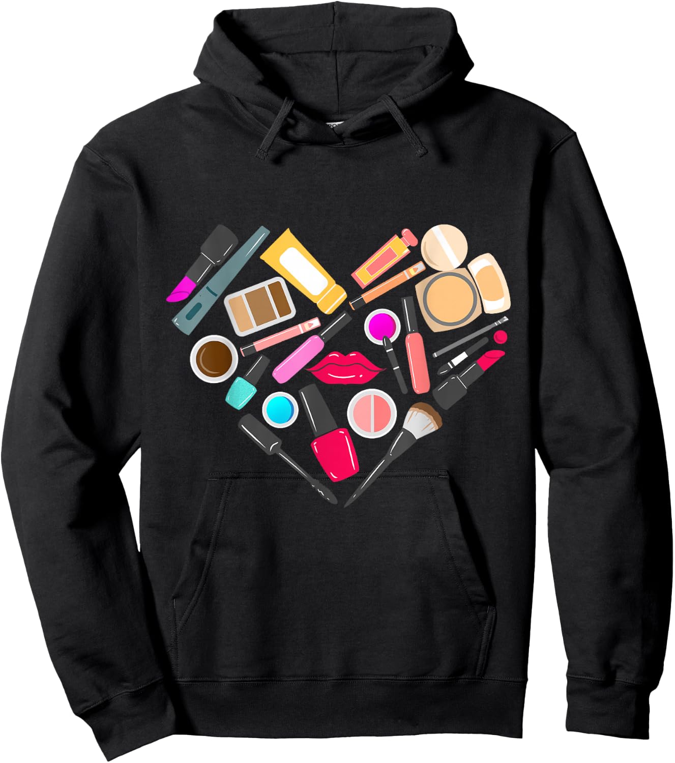 Makeup Artist Heart Beautician Hoodie - Hoodie | Black