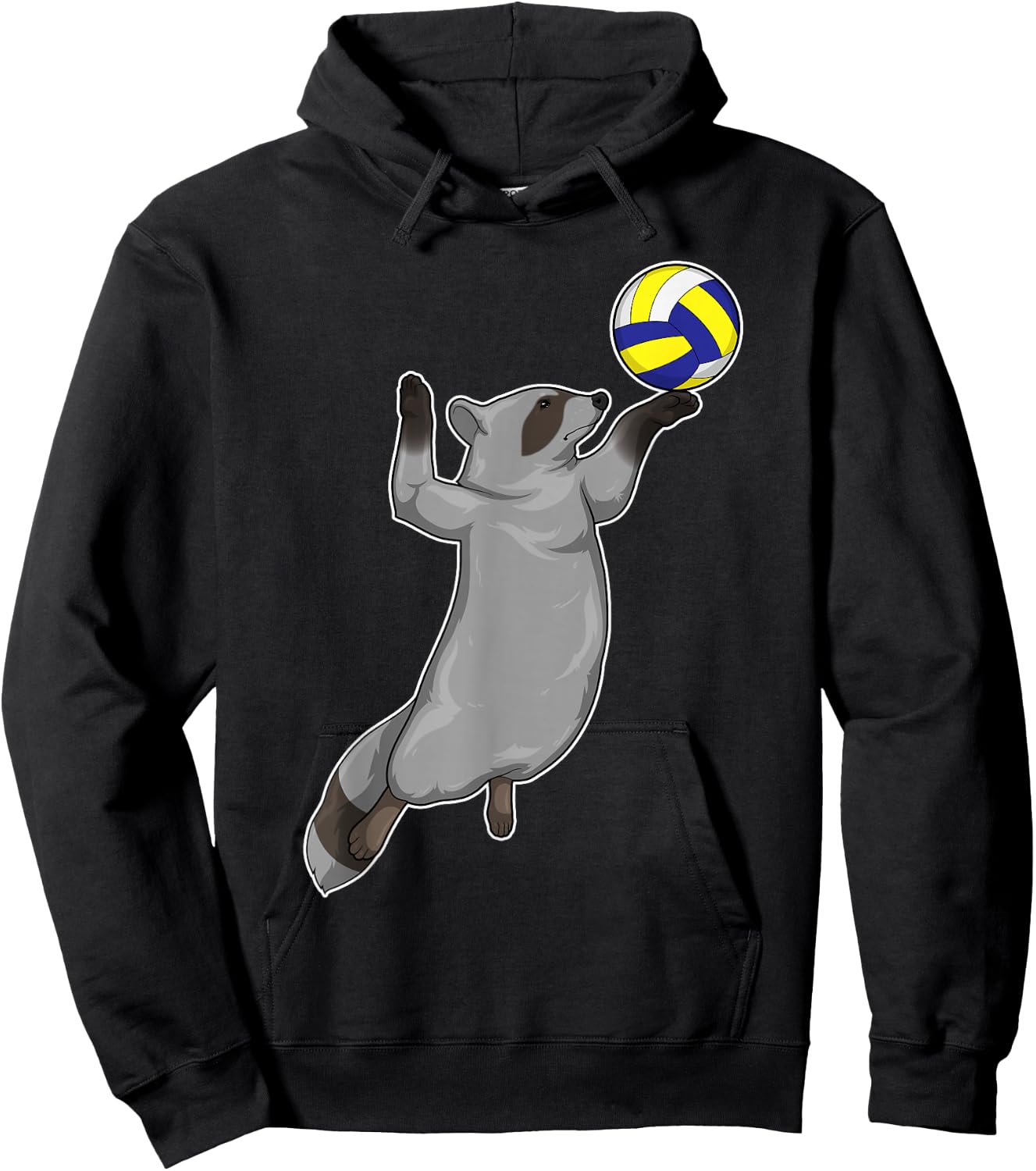Raccoon Volleyball player Volleyball Sports Hoodie - Hoodie | Black