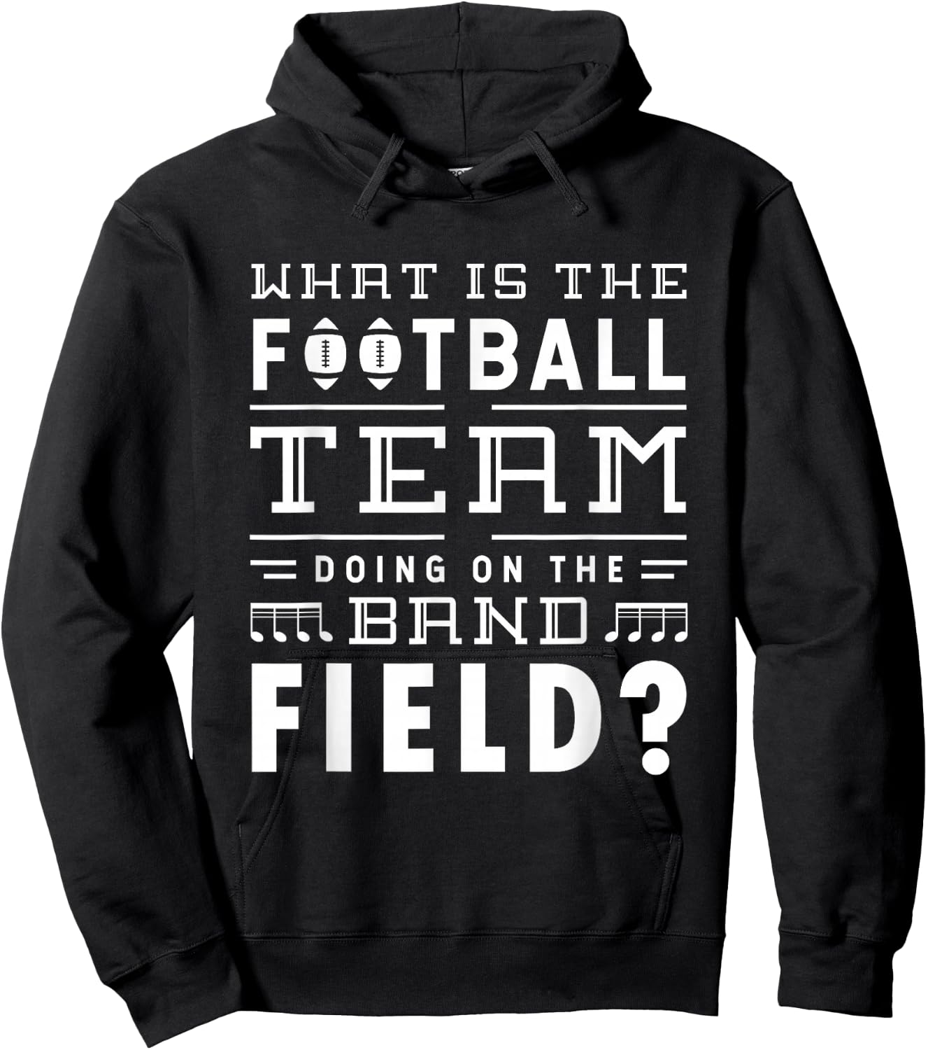 What is the football team doing on the band field Football Hoodie - Hoodie | Black