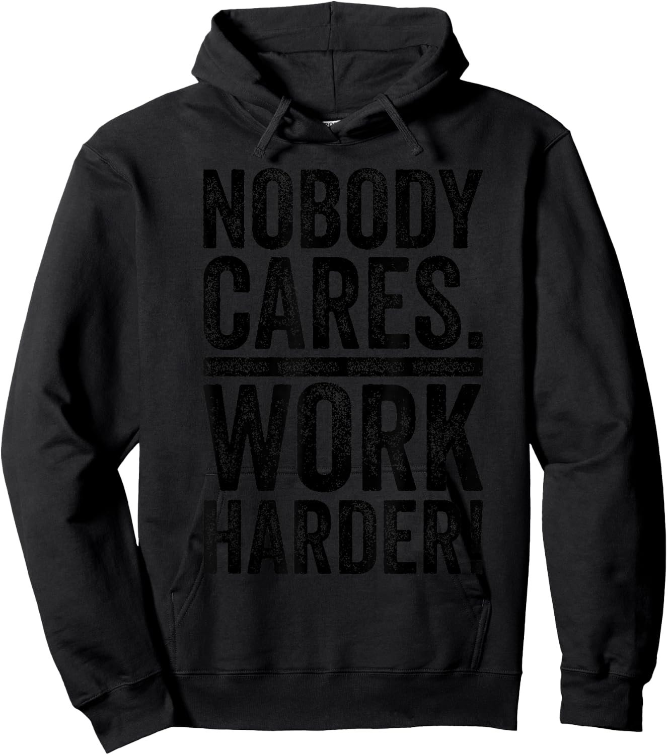 Retro Nobody Cares Work Harder Funny Fitness Motivation Gift Hoodie - Hoodie | Black